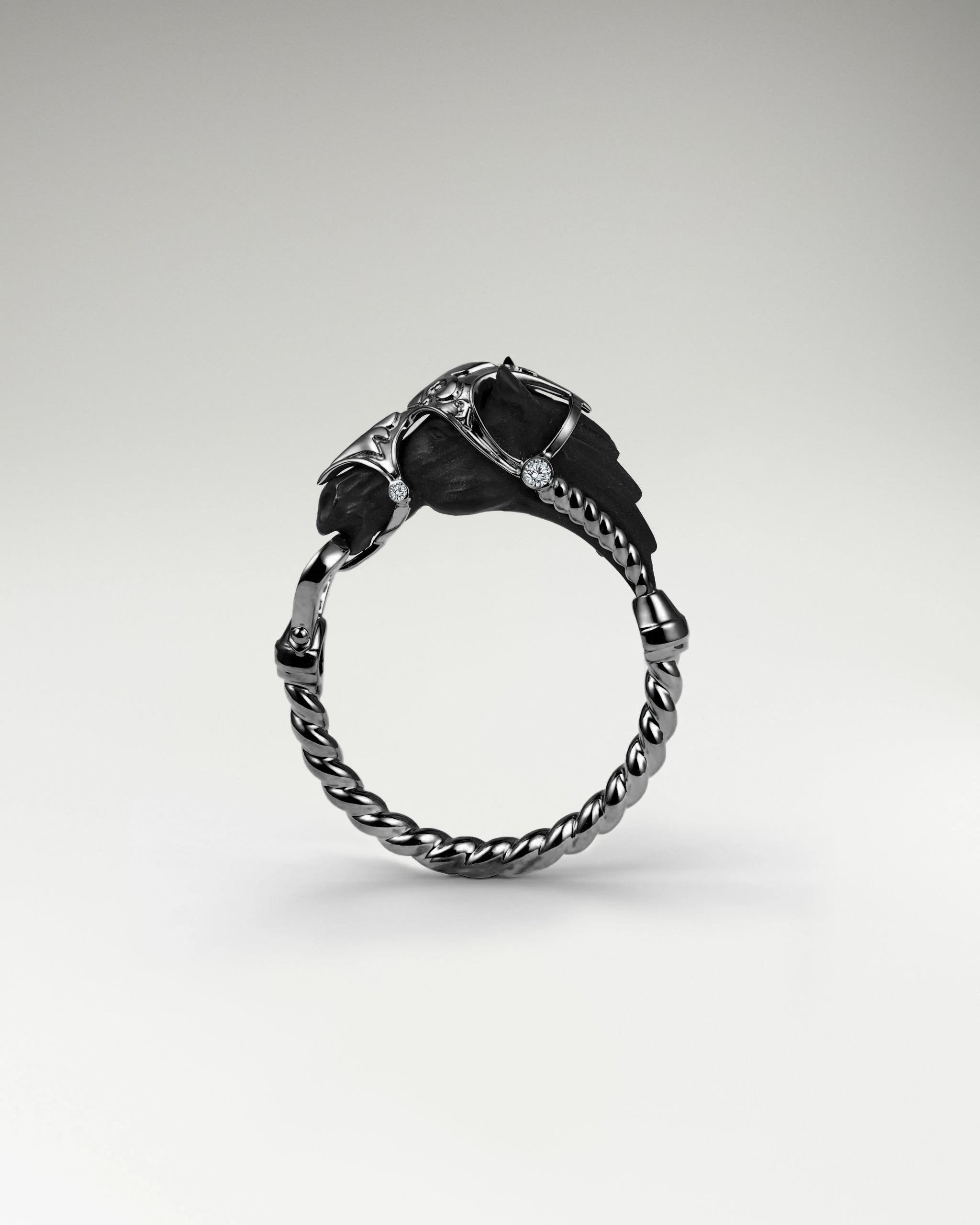 Bague Wild Range En Or Et Agate Noire Avec Diamants