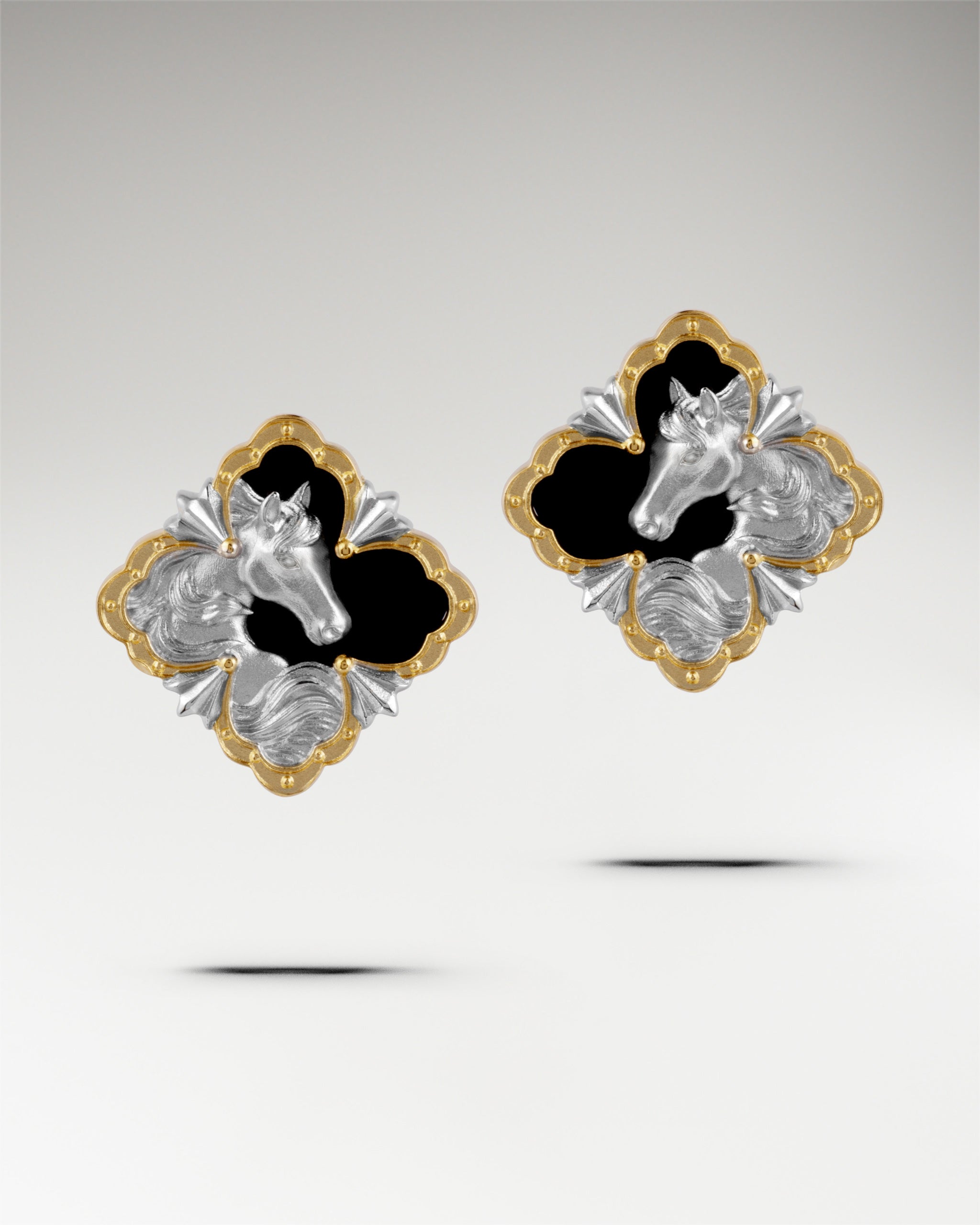 Boucles d'oreilles Rencontre Noble en argent sterling avec agate noire