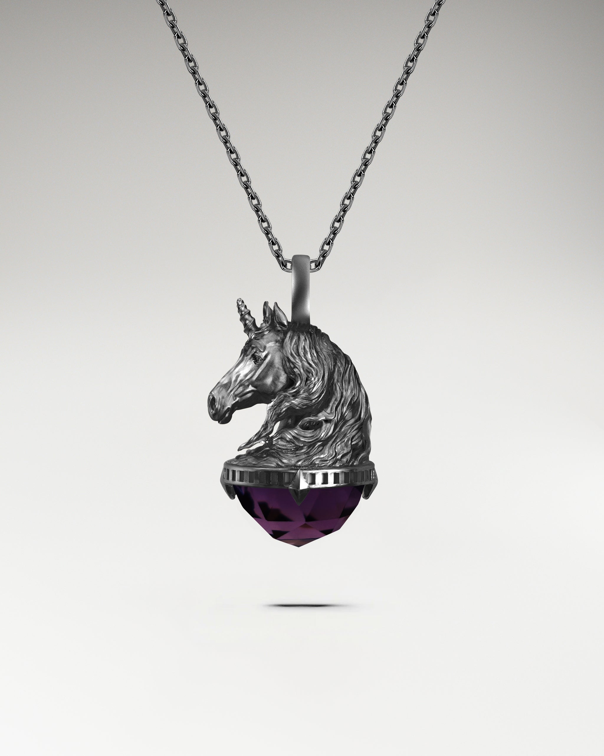 Monokeros Pendant In Sterling Silver With Amethyst (Special Offer)