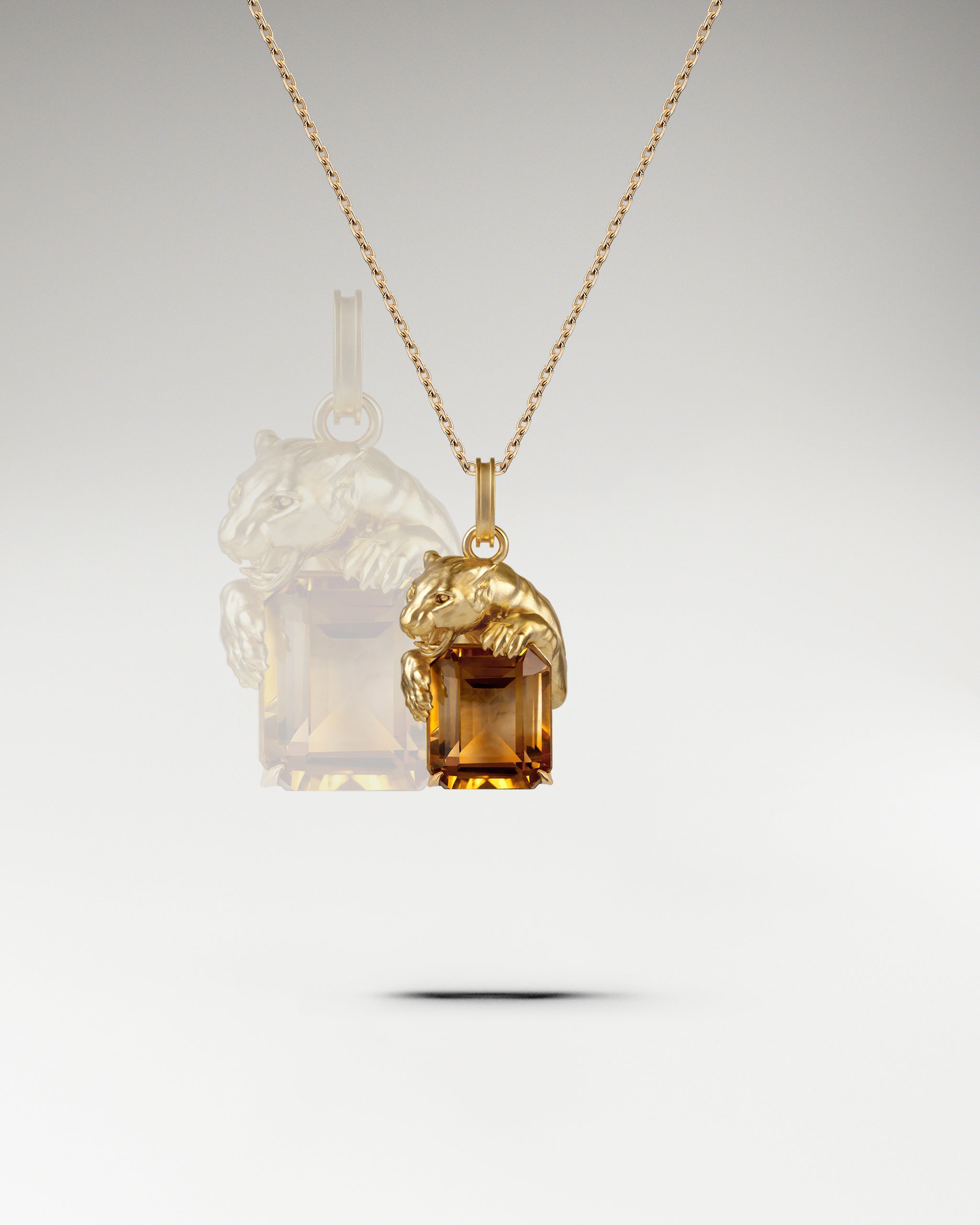 Savanna Sculptural Mini Pendant Necklace In Sterling Silver With Citrine
