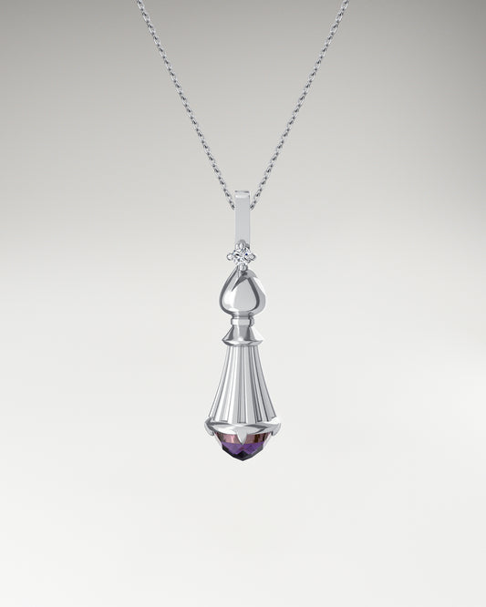 Collana Con Pendente Vescovo In Argento Sterling Con Ametista