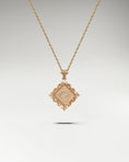 Load image into Gallery viewer, Victorian Chased Necklace in 10k Gold and Diamond
