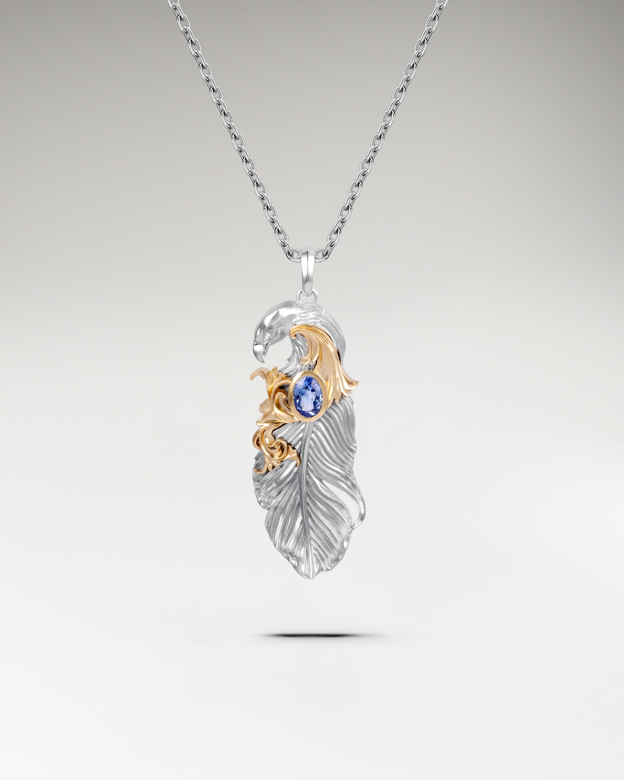 Indigenous Meets Baroque Pendant In Gold With Blue Sapphire