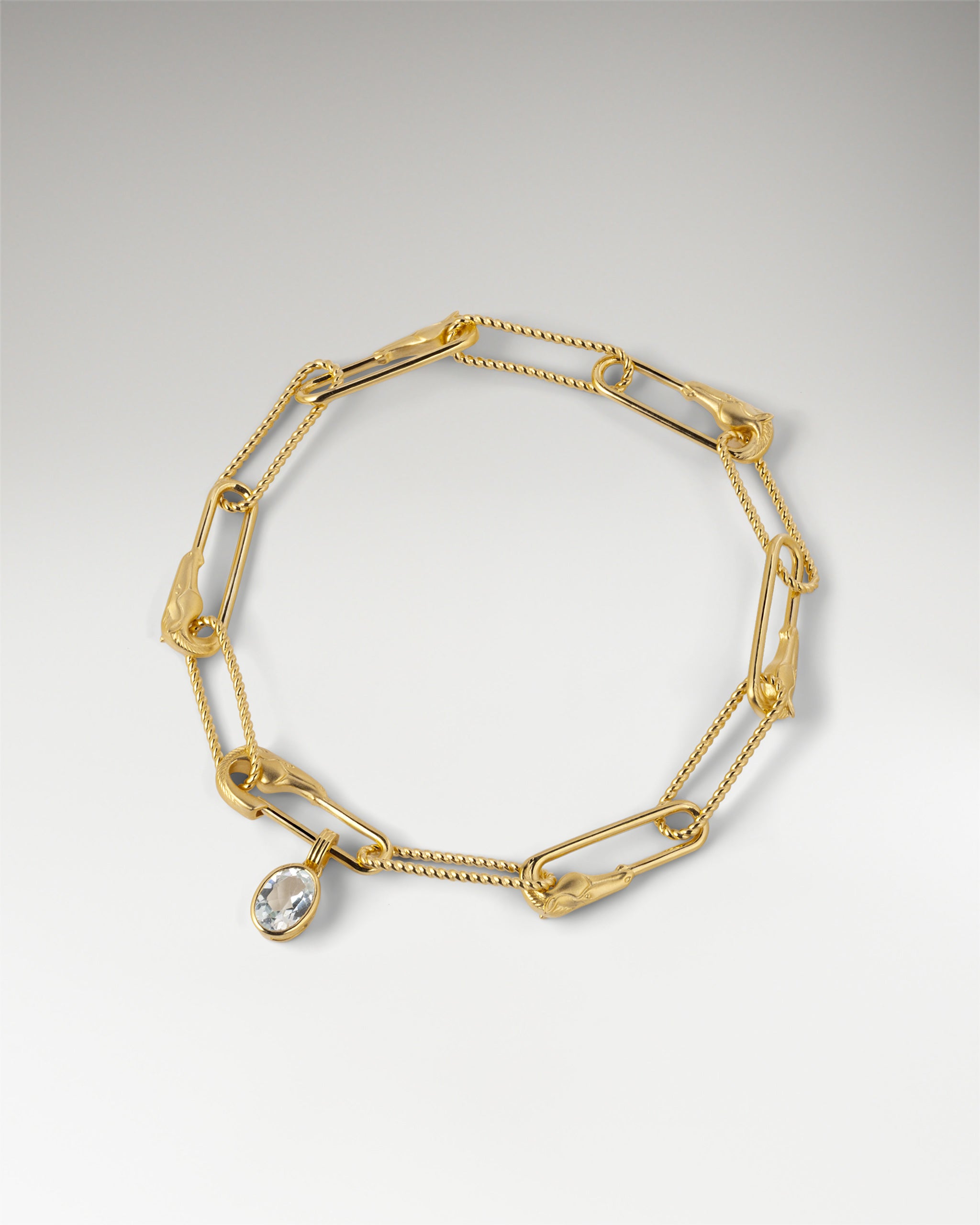 Equestrian Edge Bracelet In Sterling Silver With Topaz