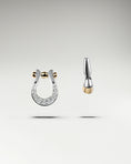 Load image into Gallery viewer, Lucky Horseshoe Stud Earrings in 10k Gold and Diamond
