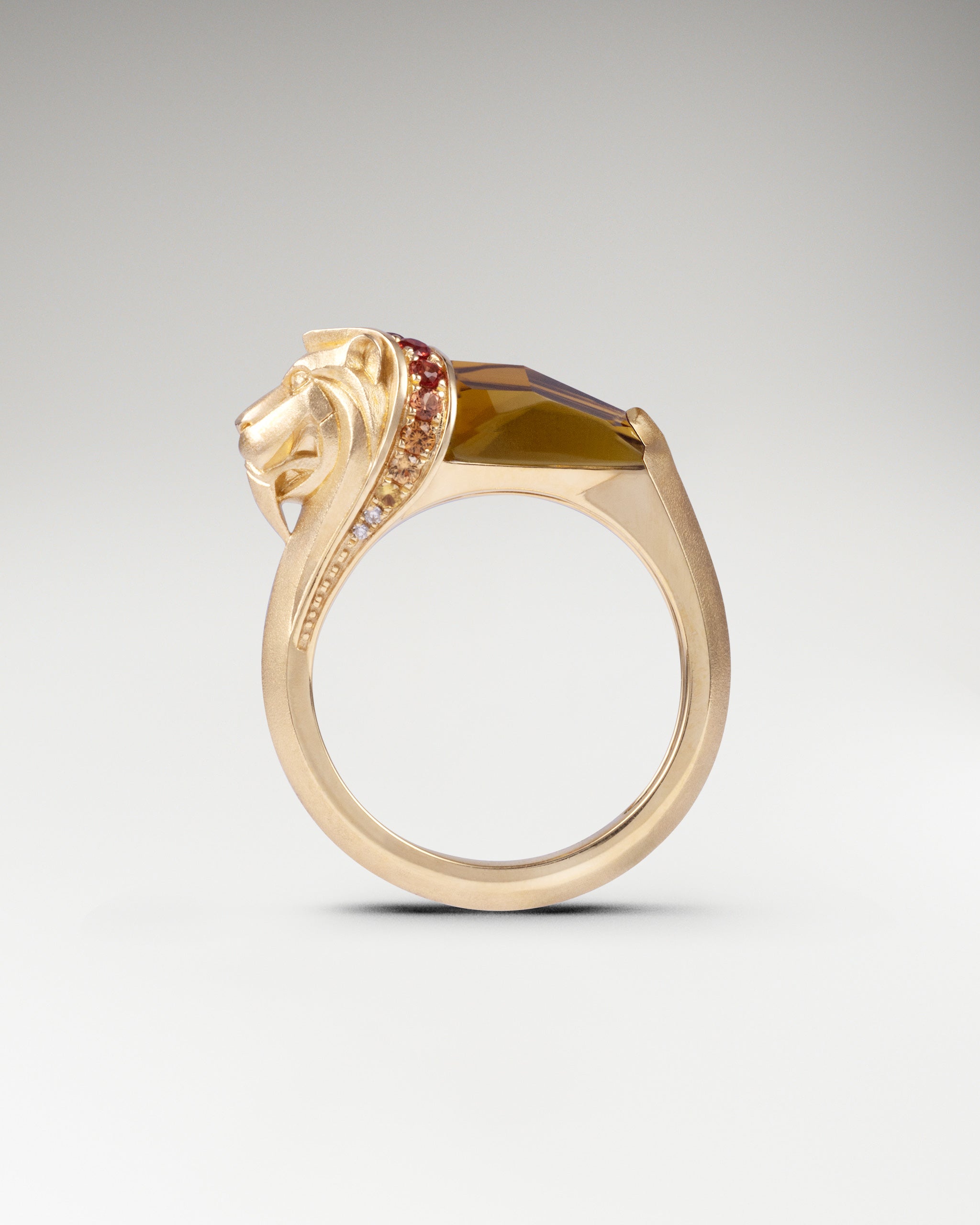 Lion Starlight Ring In Gold With Tourmaline And Diamonds