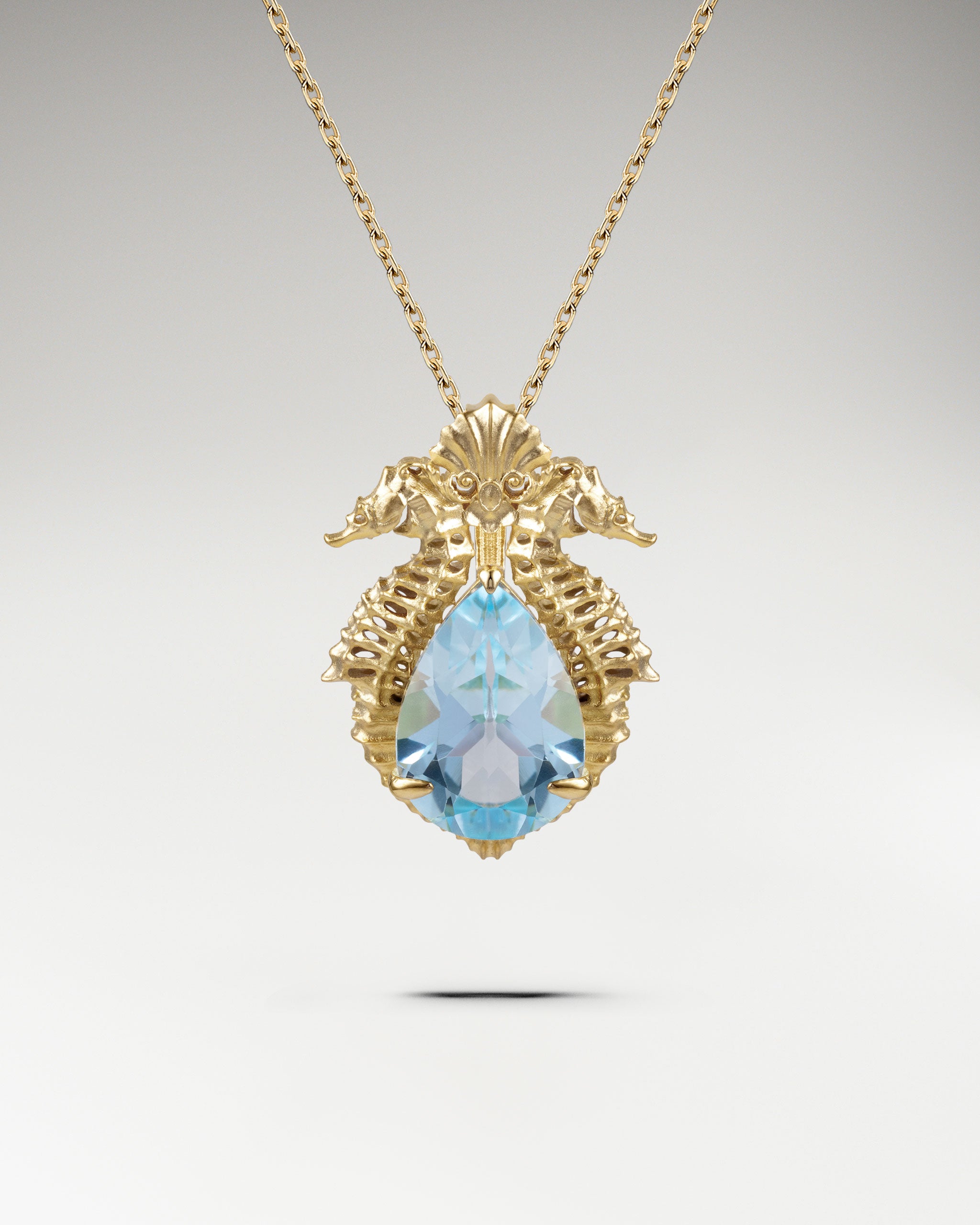 Symmarine Necklace In Sterling Silver With Topaz