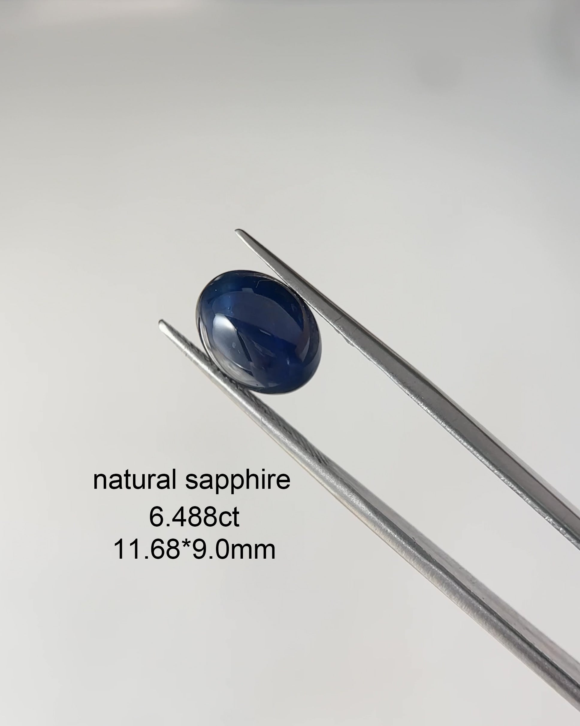 Oval Cabochon Natural Blue Sapphire - 6.488ct