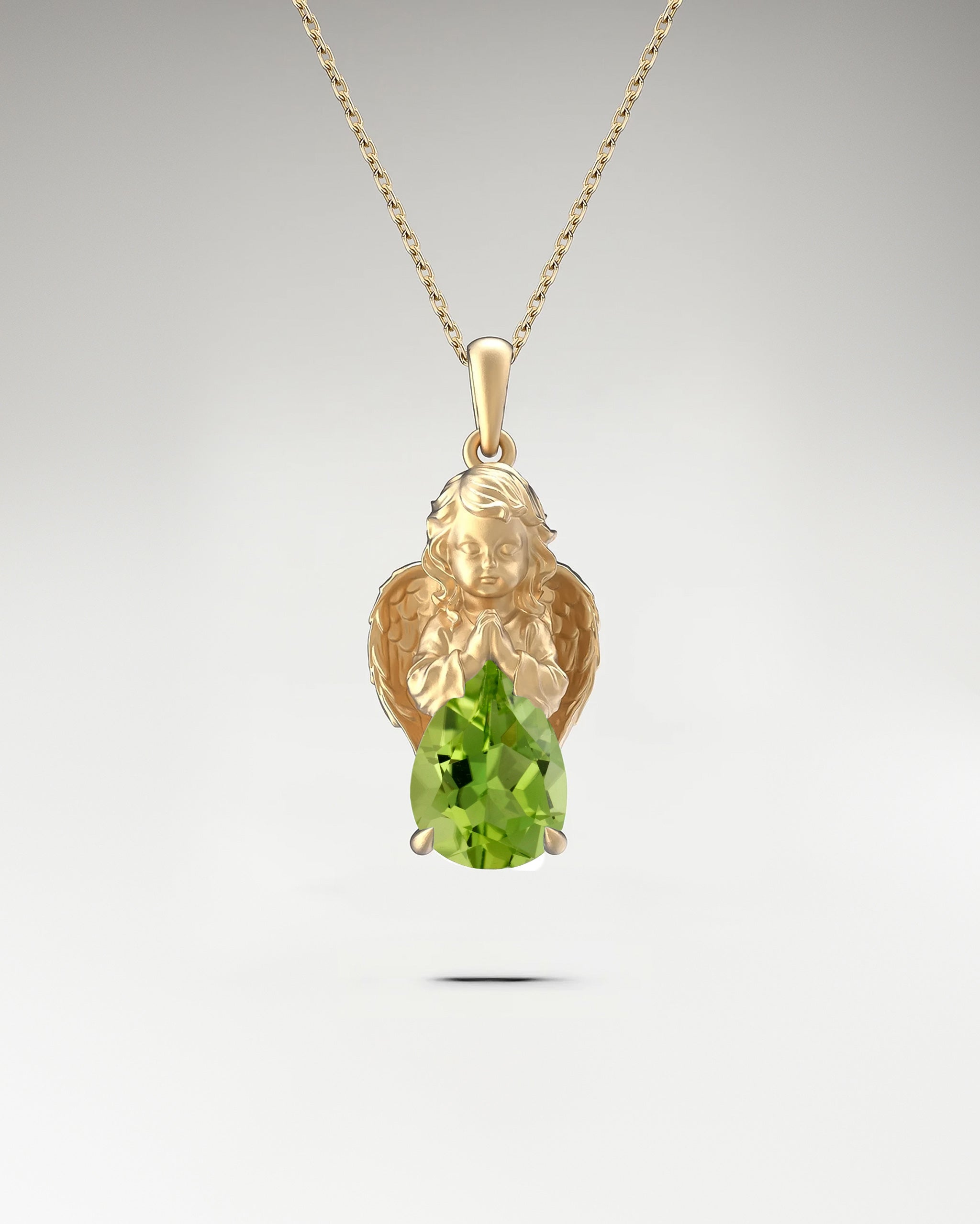 Cupid Pendant Necklace In Sterling Silver With Topaz