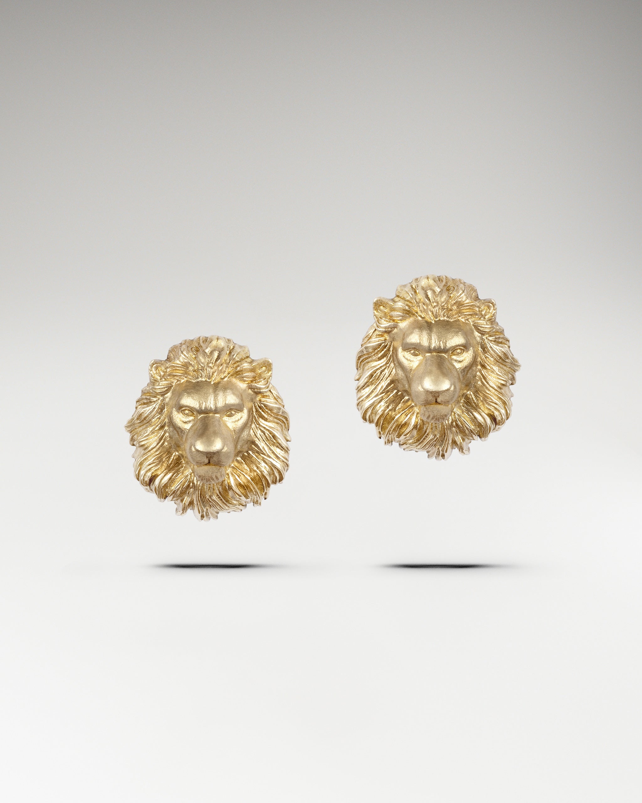 Guardian Lion Stud Earrings In Gold