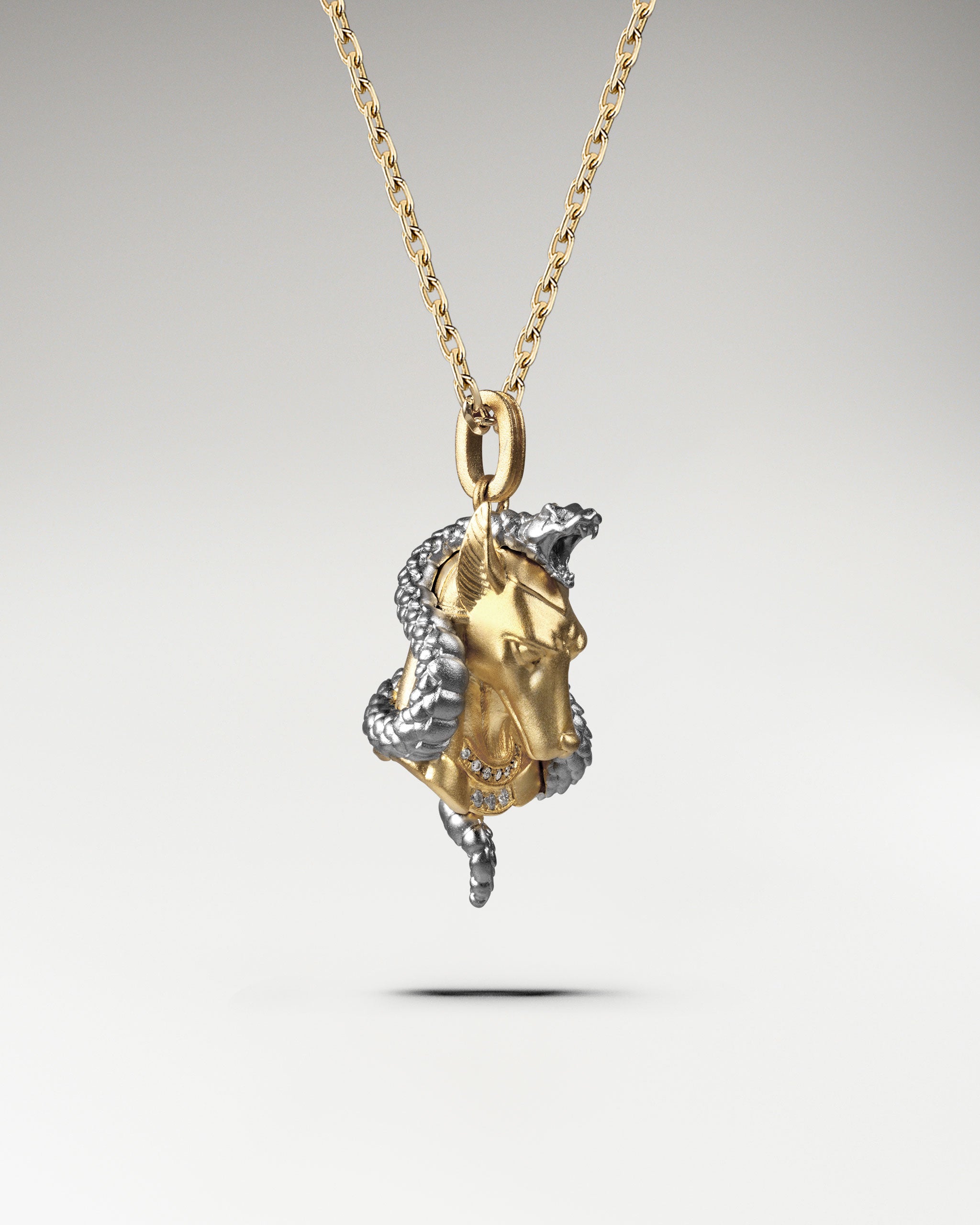 Guardian Hound Pendant Necklace In Sterling Silver