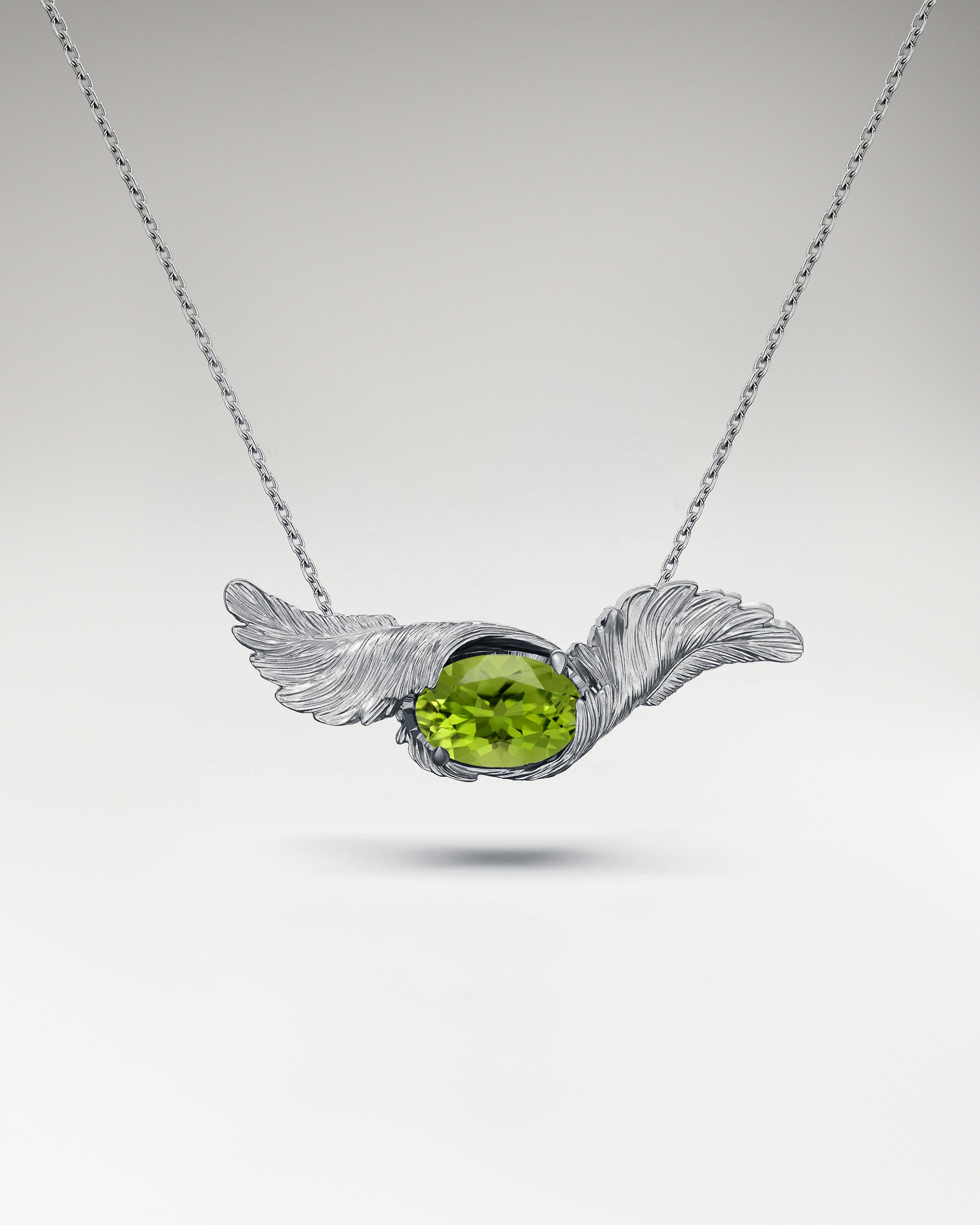 Collana Con Pendente Abbraccio Piuma In Argento Sterling Con Topazio