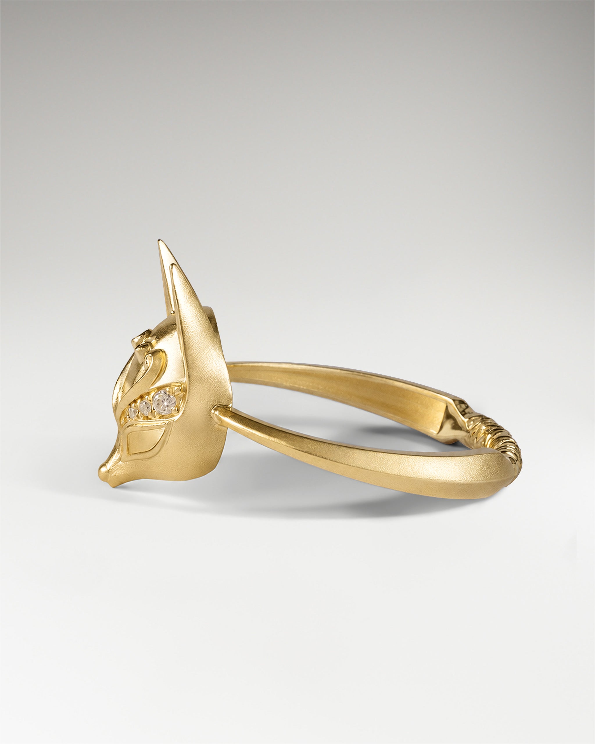 Kitsune Mask Ring In Sterling Silver