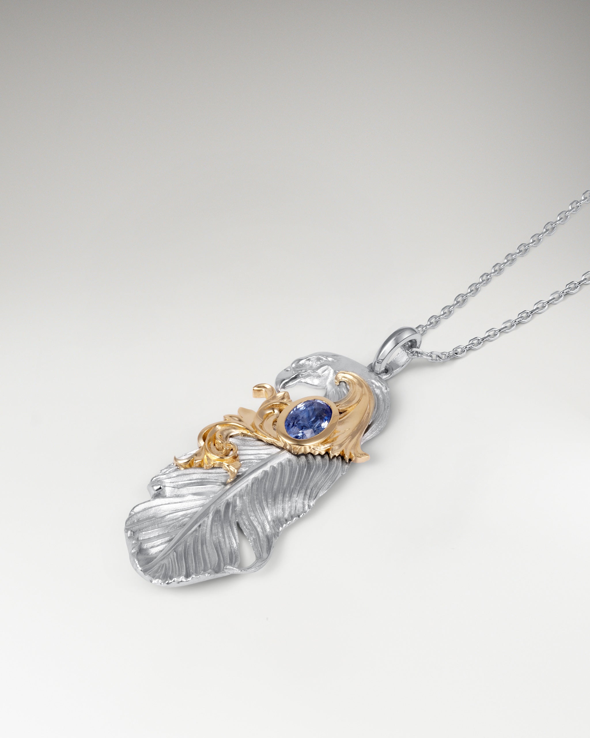 Indigenous Meets Baroque Pendant In Gold With Blue Sapphire