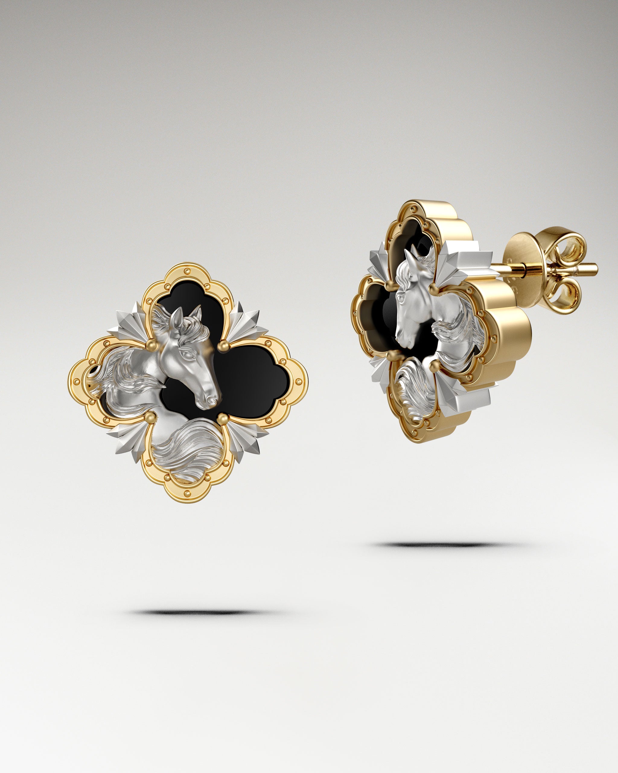 Noble Encounter Earrings In Sterling Silver With Black Agate