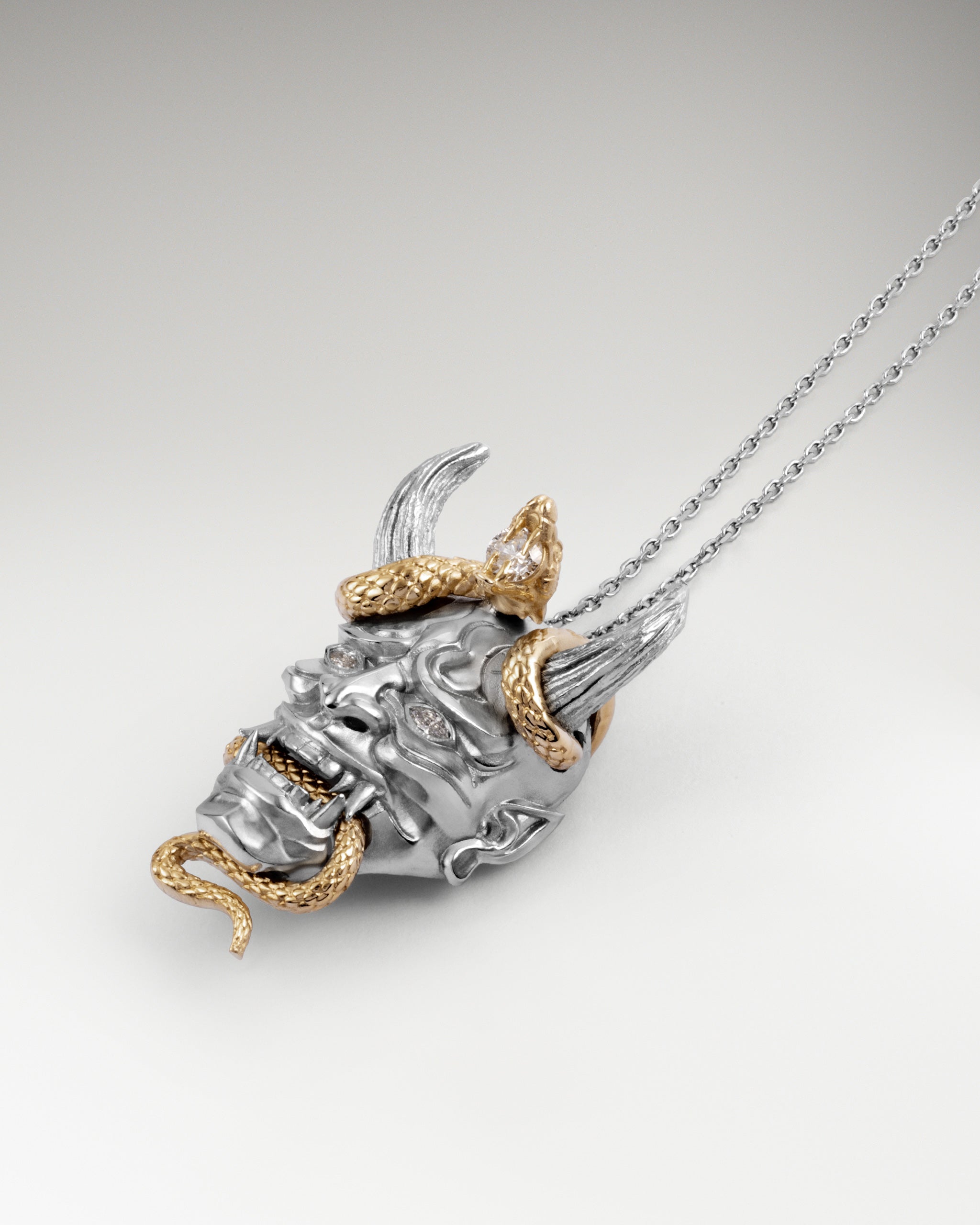 Orochi's Noh Pendant Necklace In Pt N 14K Gold With LB Diamond