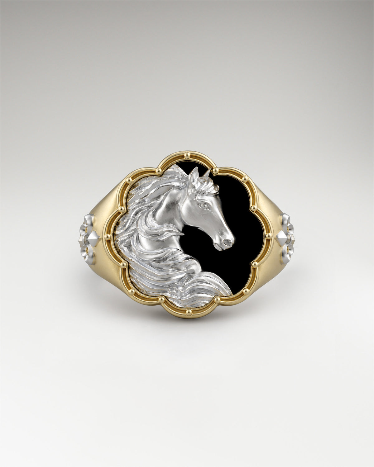 Noble Encounter Ring In Sterling Silver With Black Agate