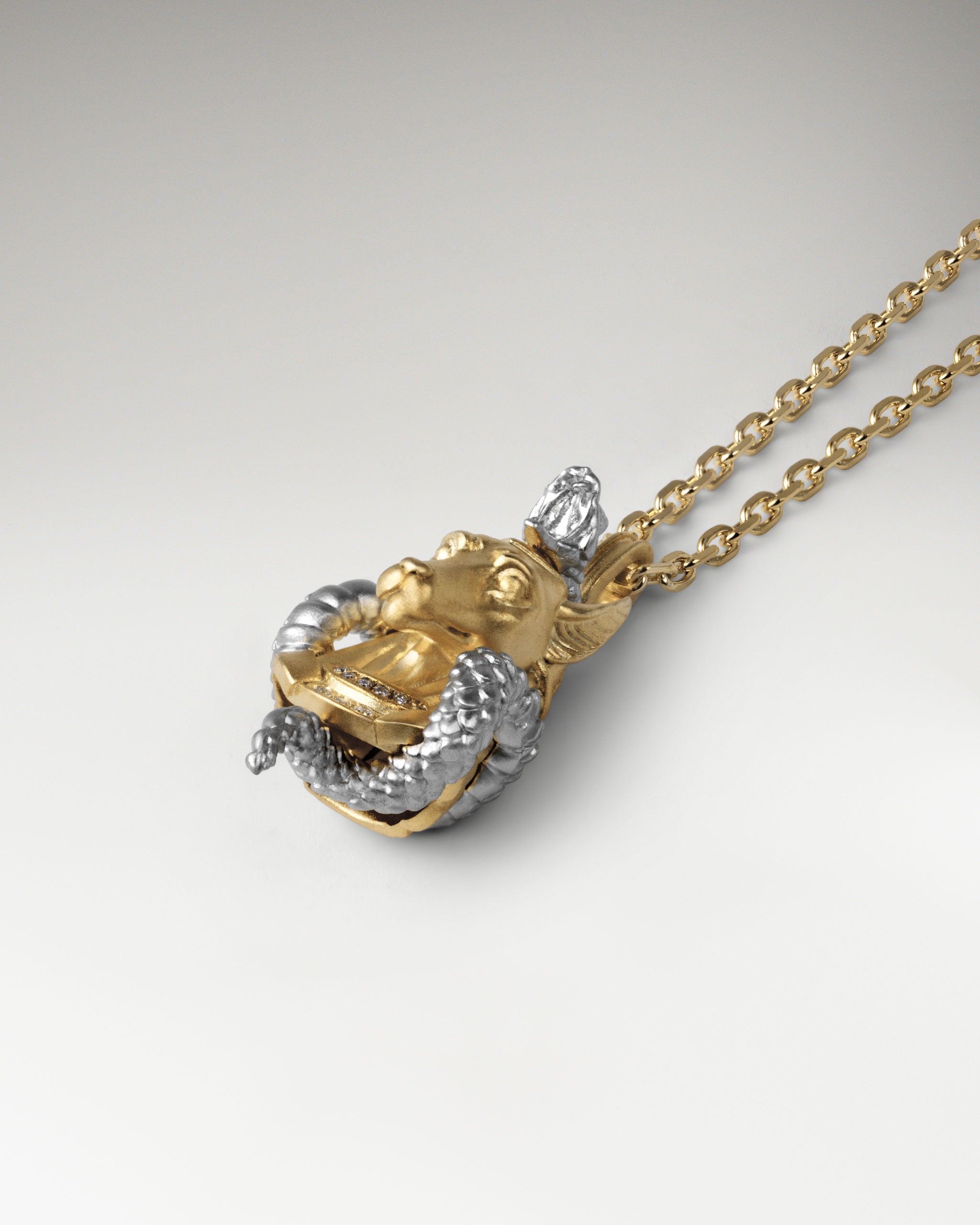 Guardian Hound Pendant Necklace In Sterling Silver