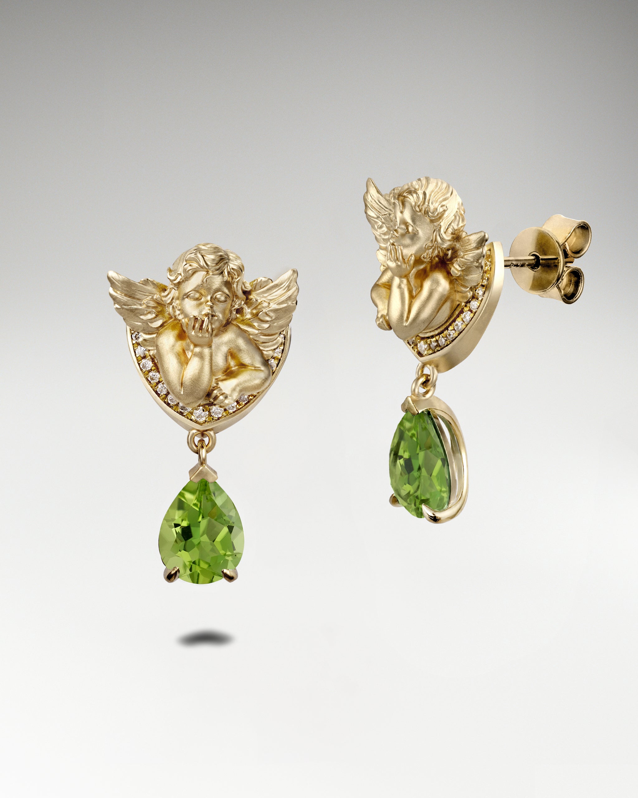 宁静之翼纯银托帕石耳环