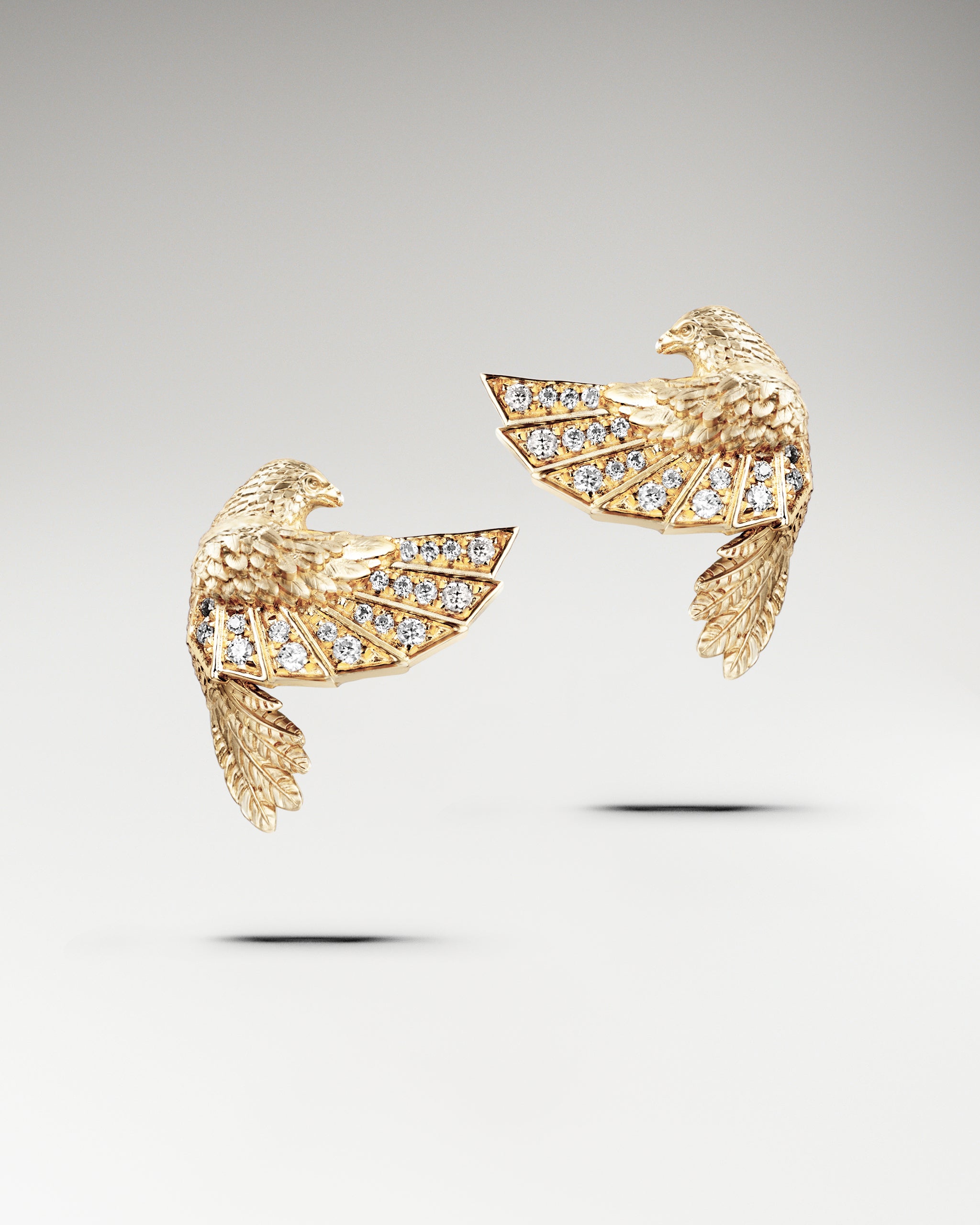 Eagle Stud Earrings in Sterling Silver with Moissanitee - TRUE