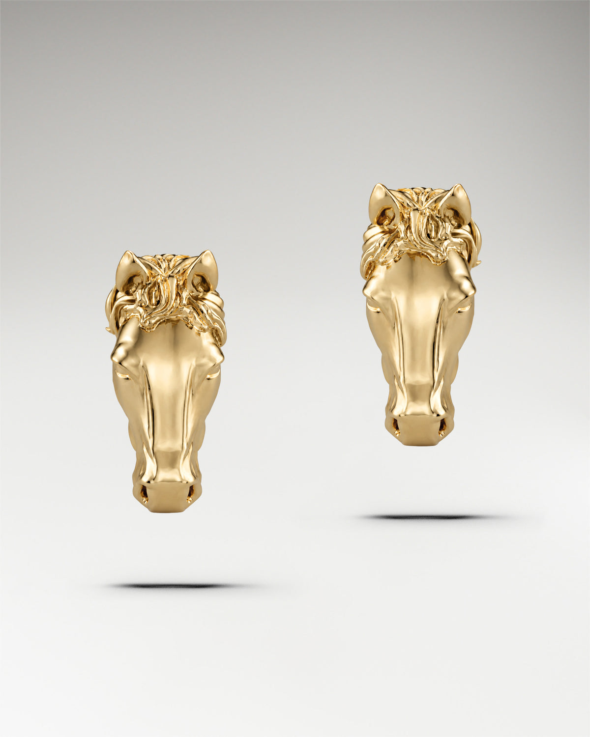 Sculpted Horse Head Earrings In Sterling Silver