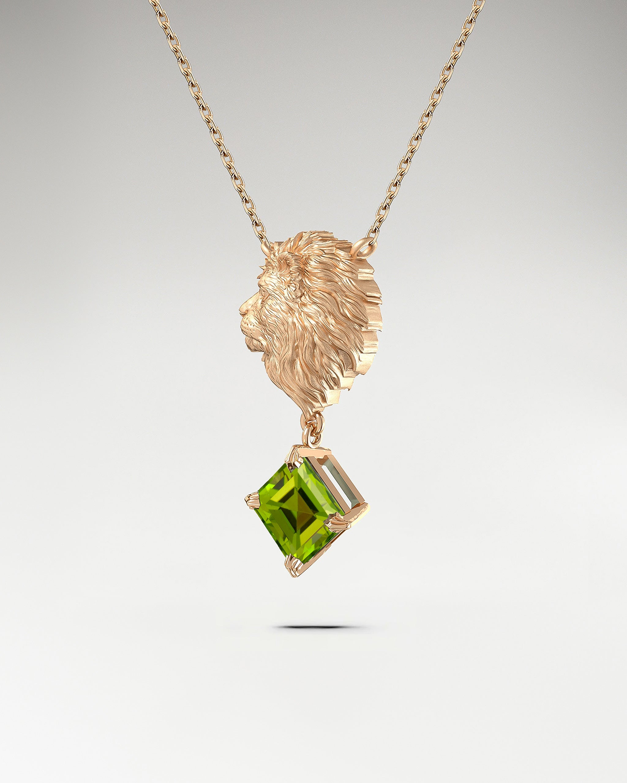 トパーズ付きスターリングシルバーのレオペンダントネックレス