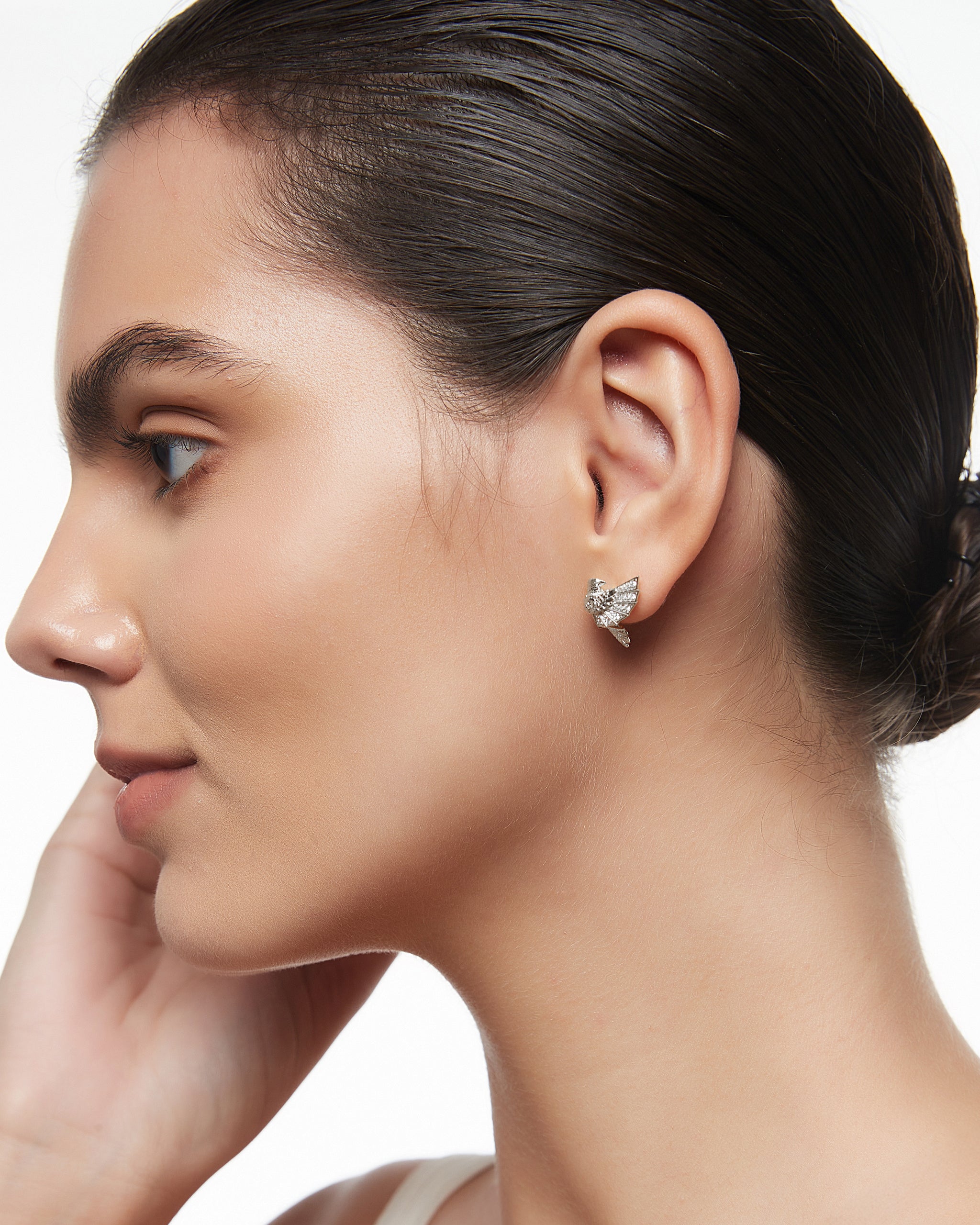 ガーディアン ライオン スタッド ピアス (スターリング シルバー)