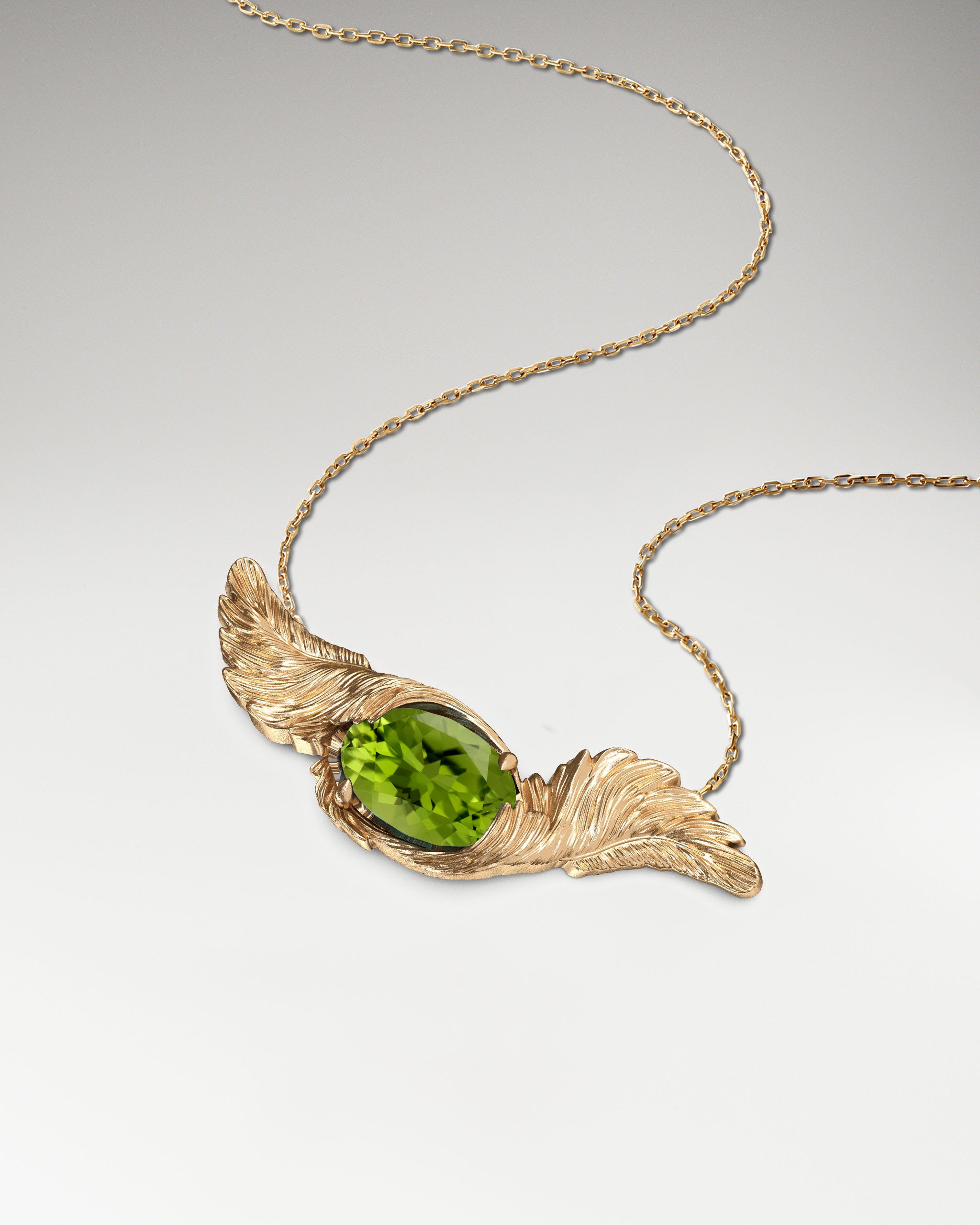 Collana Con Pendente Abbraccio Piuma In Argento Sterling Con Topazio