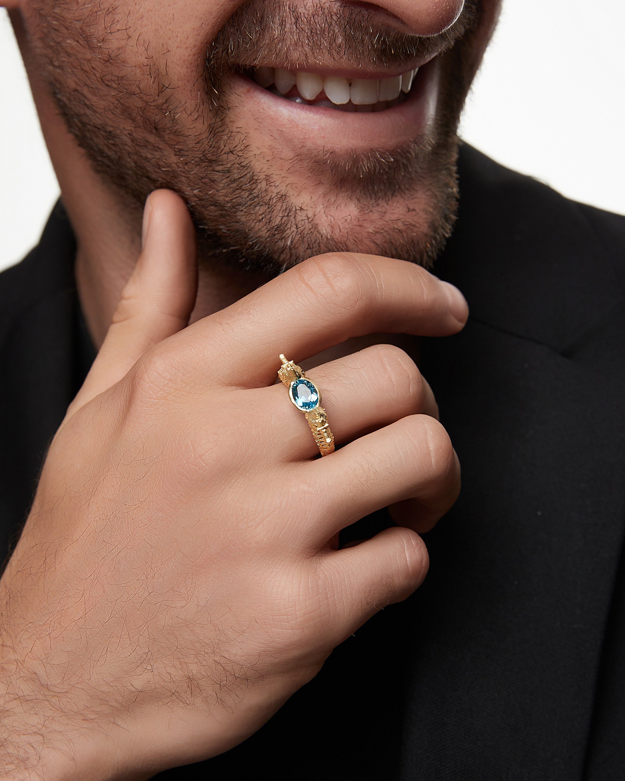 Bague Wild Range En Or Et Agate Noire Avec Diamants