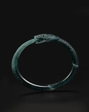 Ouroboros Bangle In Mayan Blue Jade