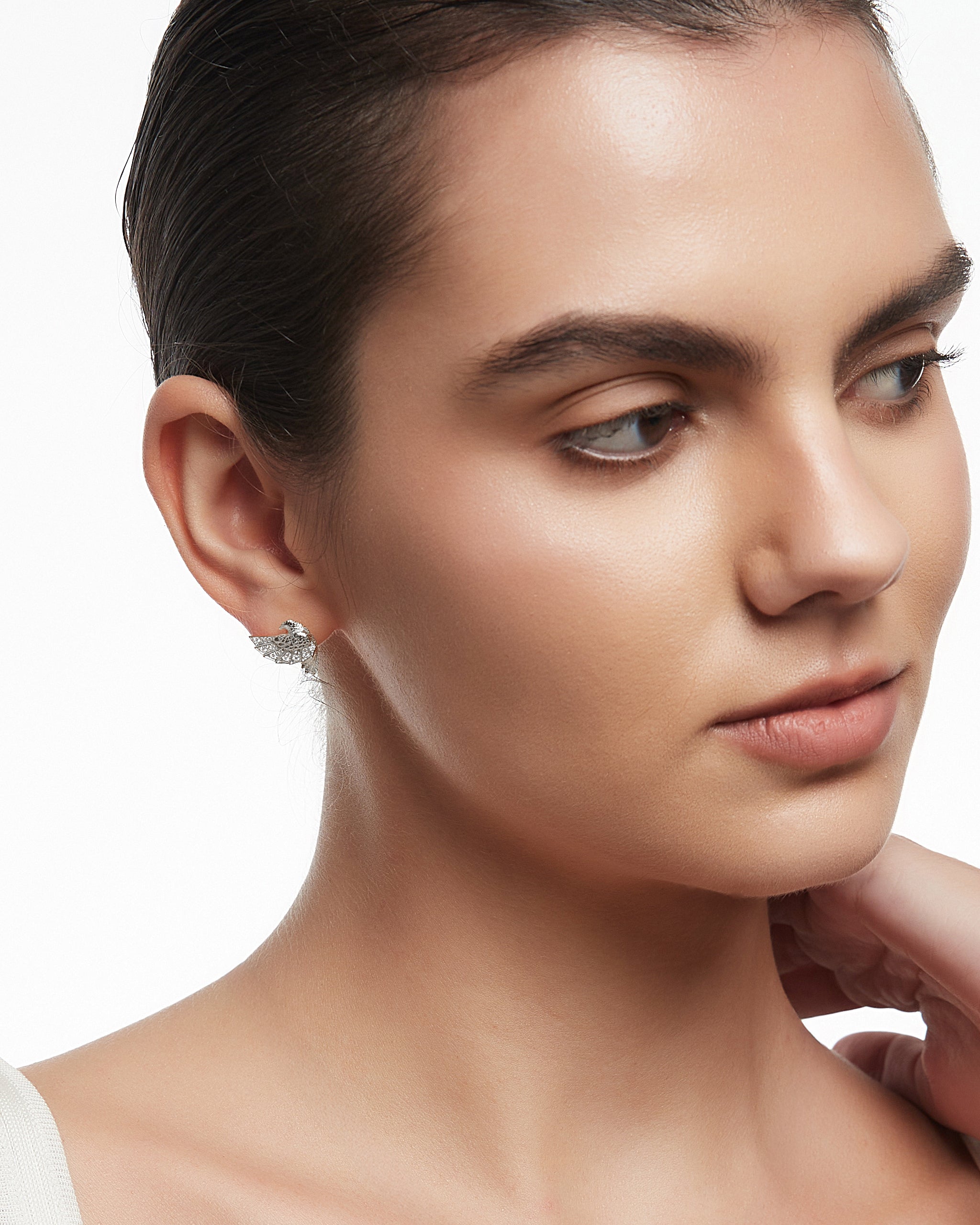 ガーディアン ライオン スタッド ピアス (スターリング シルバー)