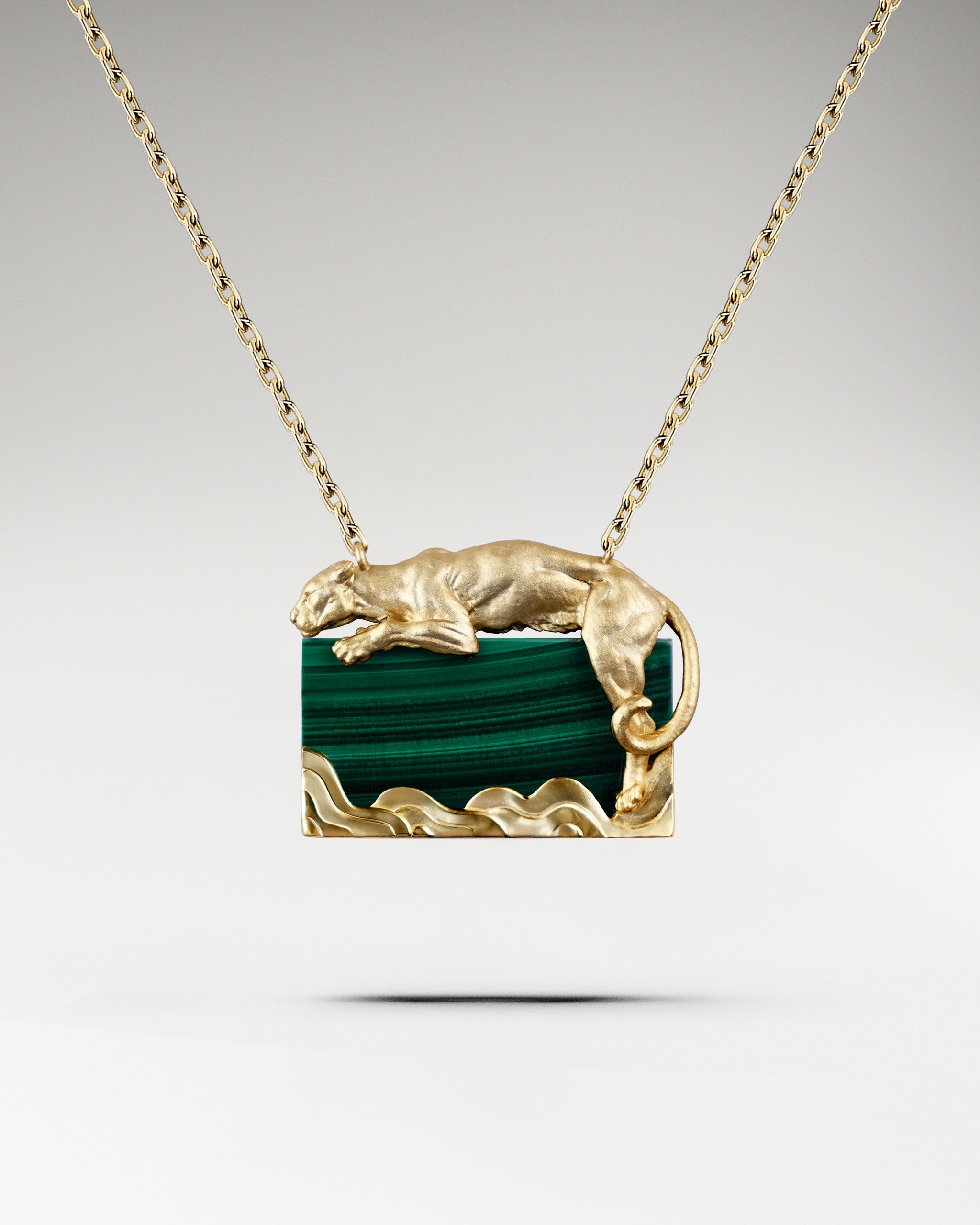 Wild Serenity Pendant Necklace In Sterling Silver With Malachite
