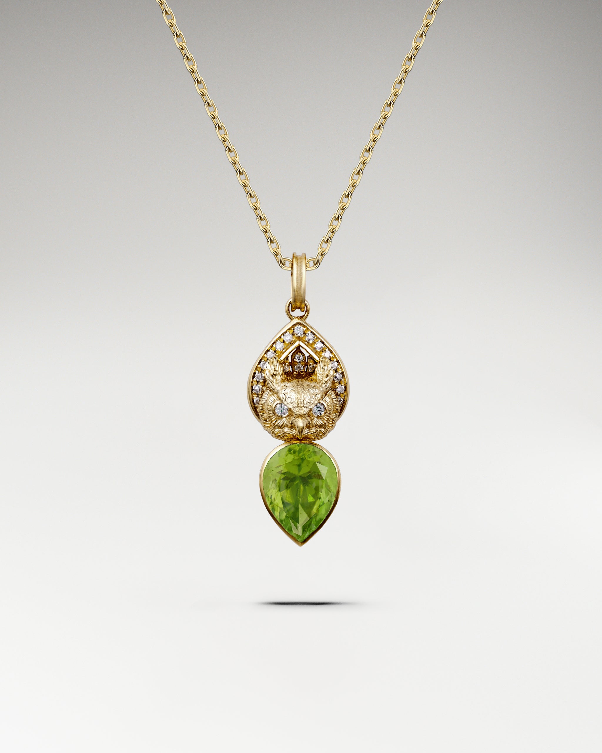 Wisdom Owl Necklace In Sterling Silver With Blue Topaz