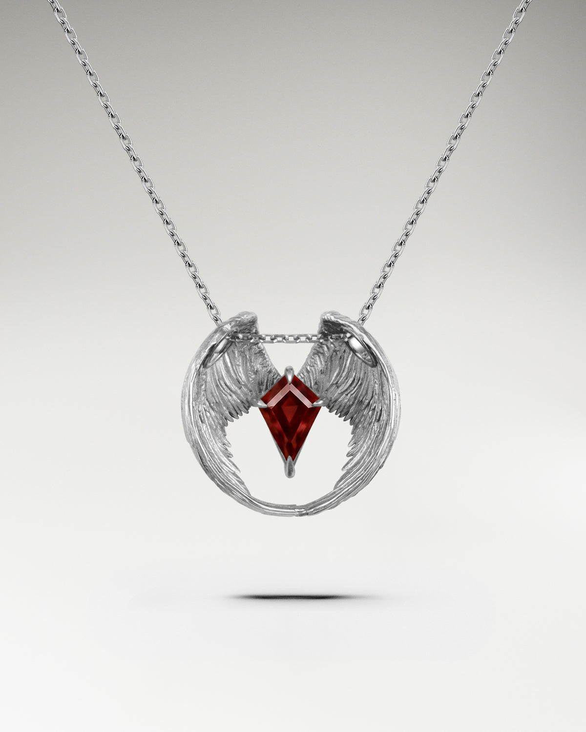 Wings Of Knight Pendant In Sterling Silver With Amethyst