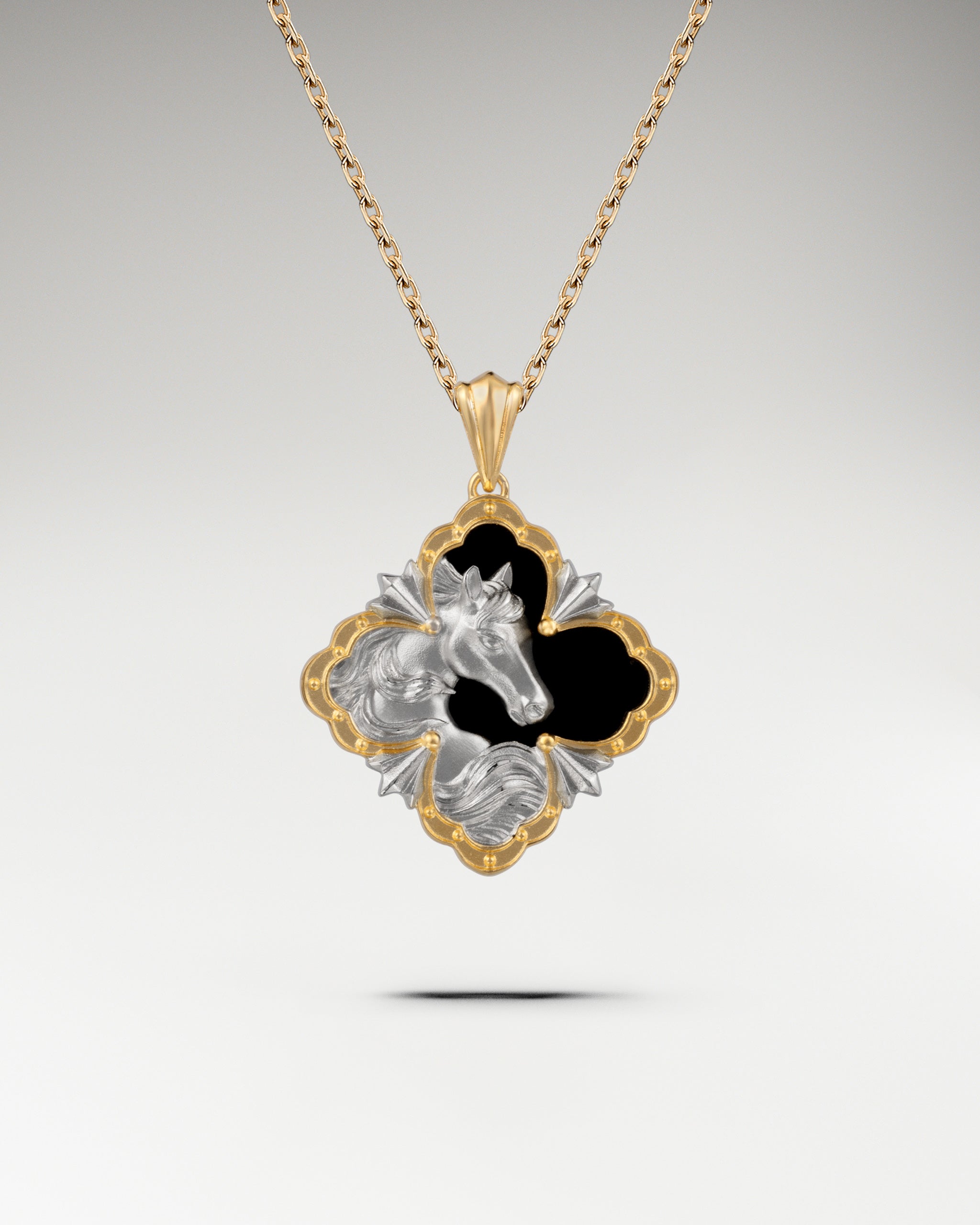 Noble Encounter Pendant In Sterling Silver With Black Agate