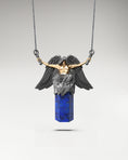 Load image into Gallery viewer, Angel Pendant Necklace in Gold and Lapis Lazuli Gemstone
