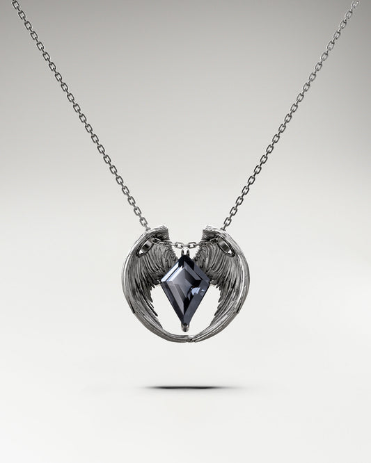 Angel Wing Pendant in 10k Gold and Spinel