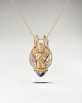 Load image into Gallery viewer, Baby Angel Pendant necklace in 10k Gold with diamonds
