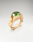 Load image into Gallery viewer, Double Women Gold Ring Made with Peridot Gemstone
