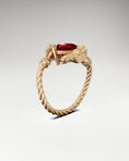 Load image into Gallery viewer, Dual Peppy Ring in 10k Gold With Rose Garnet
