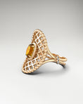 Load image into Gallery viewer, Horse Saddle Ring in 10k Gold and Citrine and diamonds
