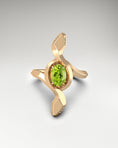 Load image into Gallery viewer, Snake Ring in 10k Gold with Peridot and Diamonds
