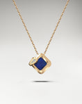 Load image into Gallery viewer, Viper Pendant Necklace in 10k Gold with Lapis Lazuli and Diamonds
