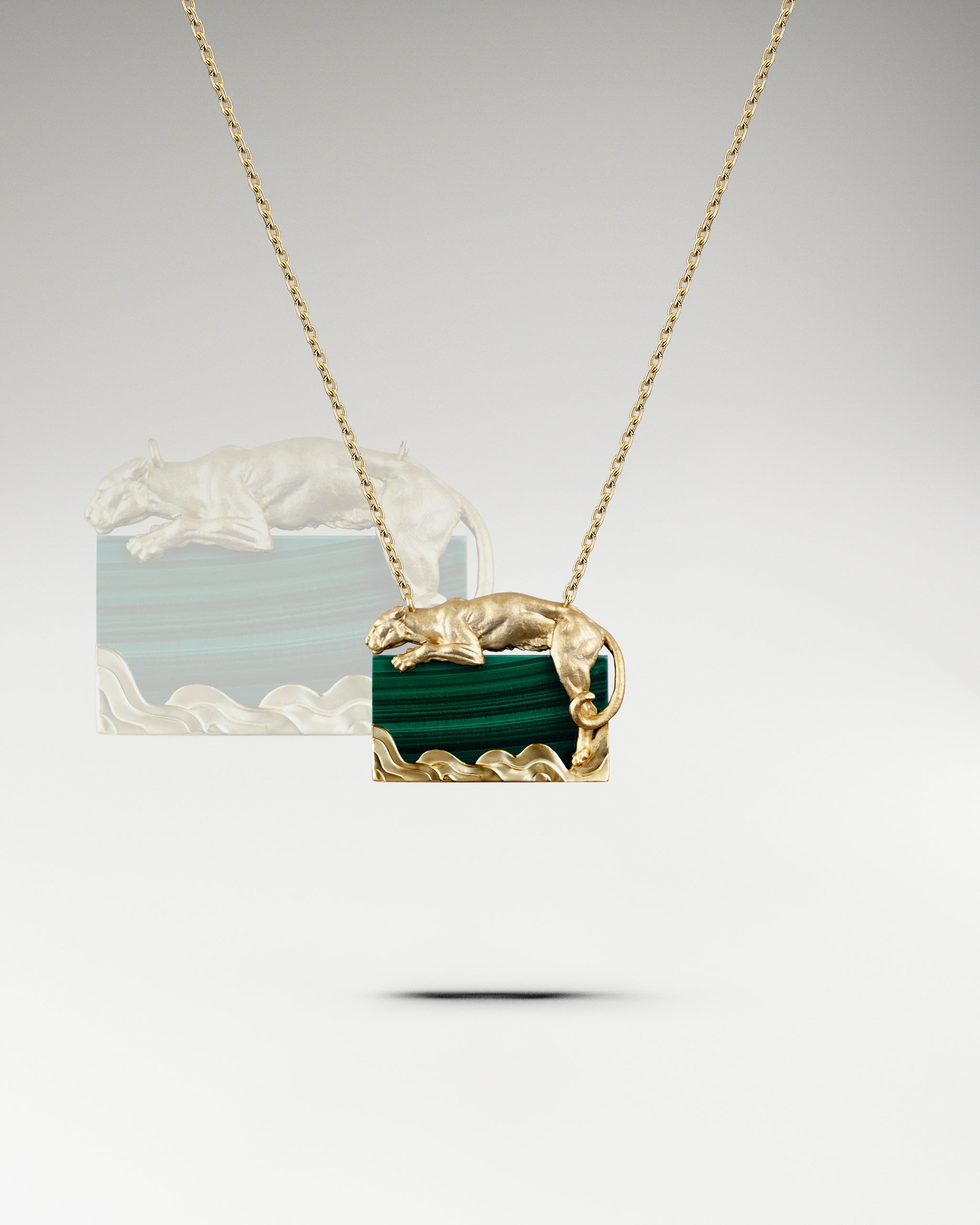 Wild Serenity Mini Pendant Necklace In Sterling Silver With Malachite