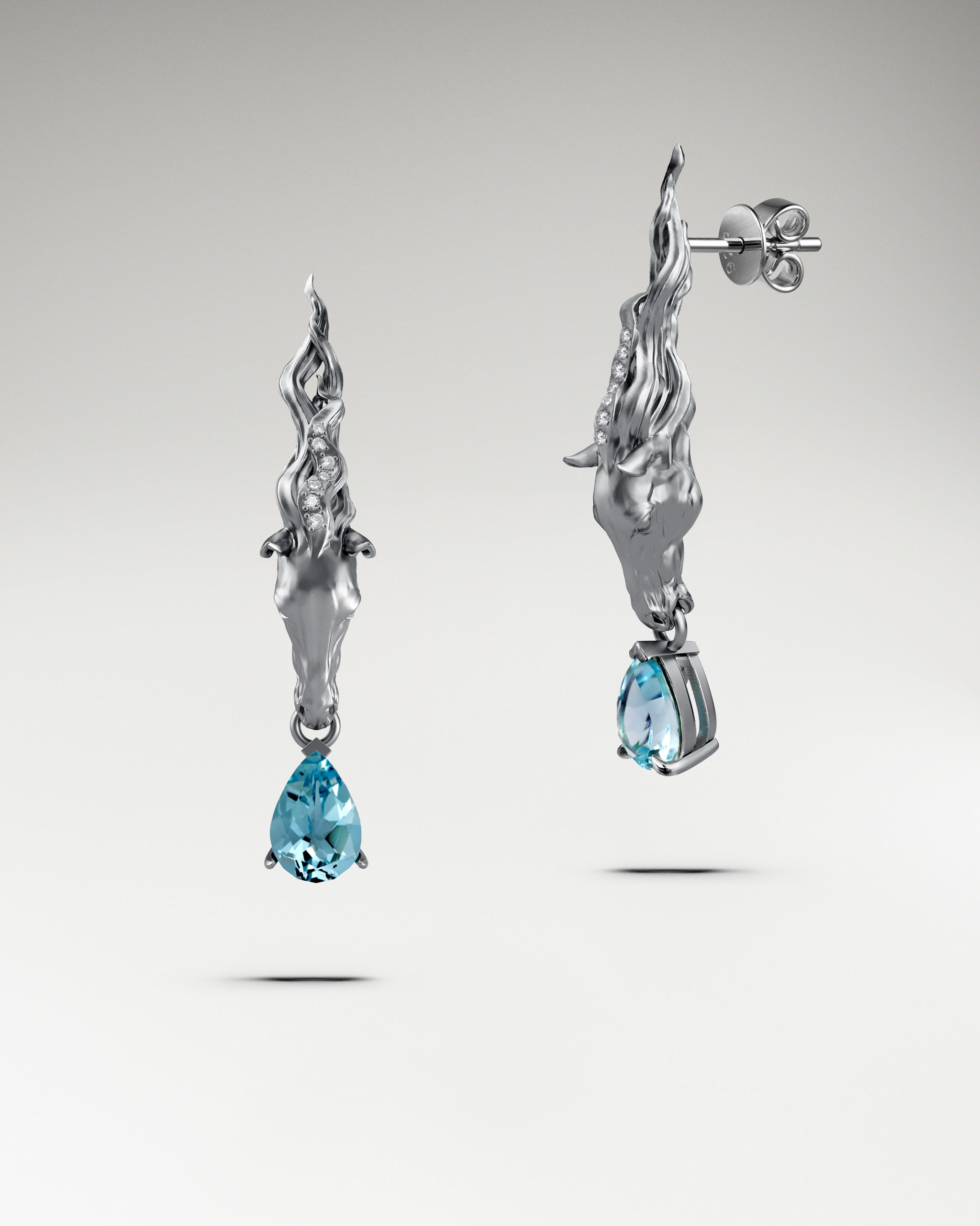 Ascendant Steed Earrings In Sterling Silver With Topaz