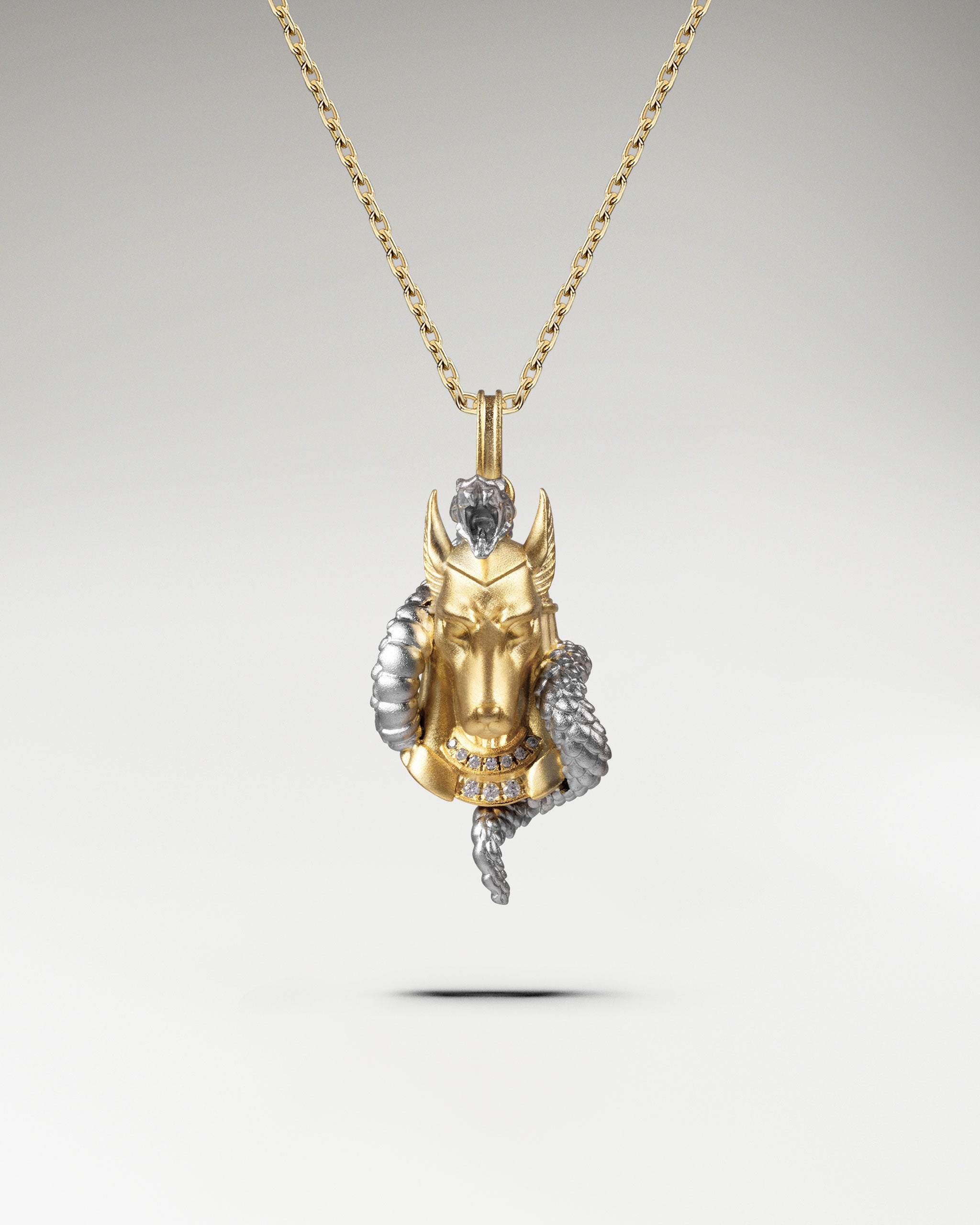 Guardian Hound Pendant Necklace In Sterling Silver