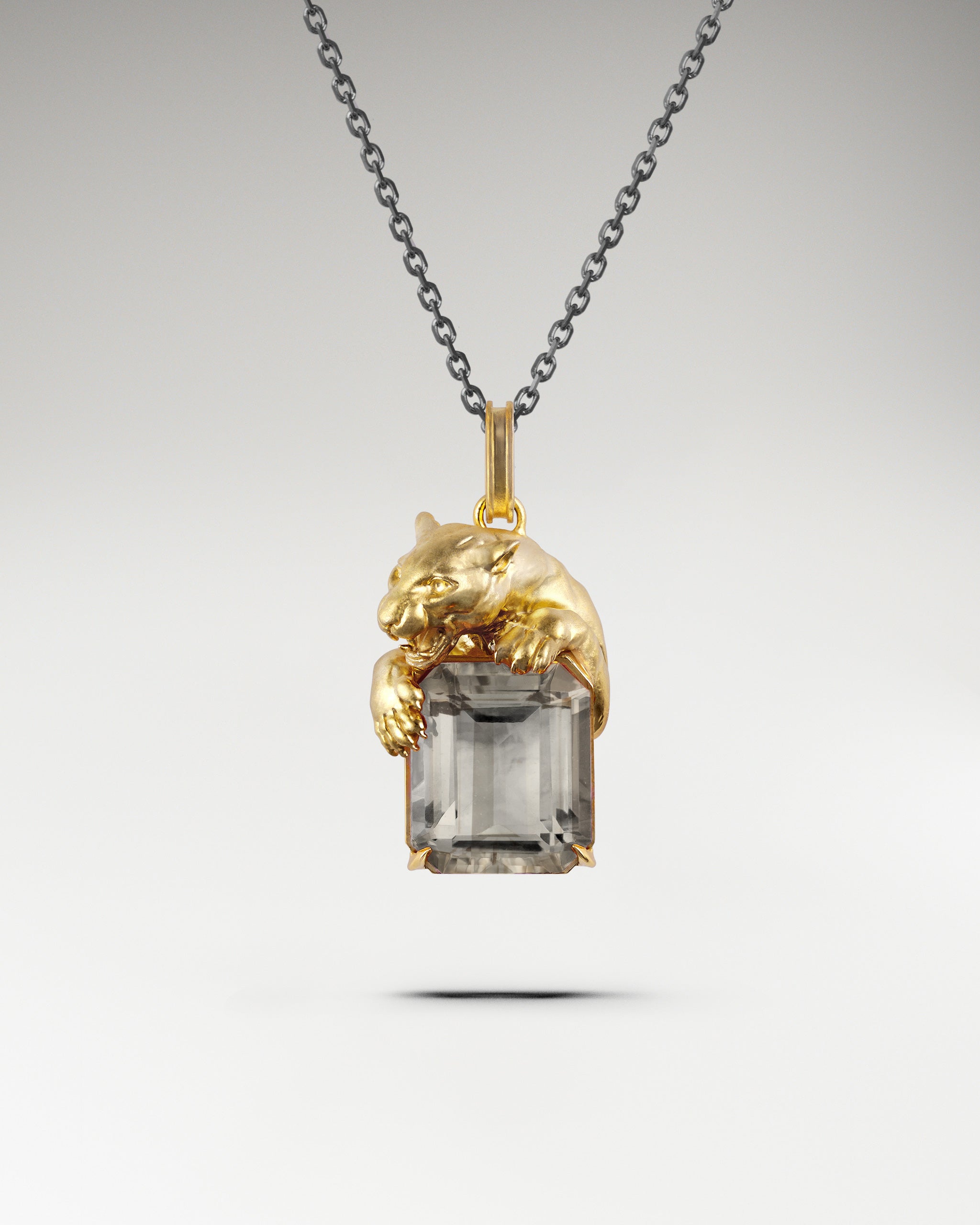 Savanna Sculptural Pendant Necklace In Gold Vermeil