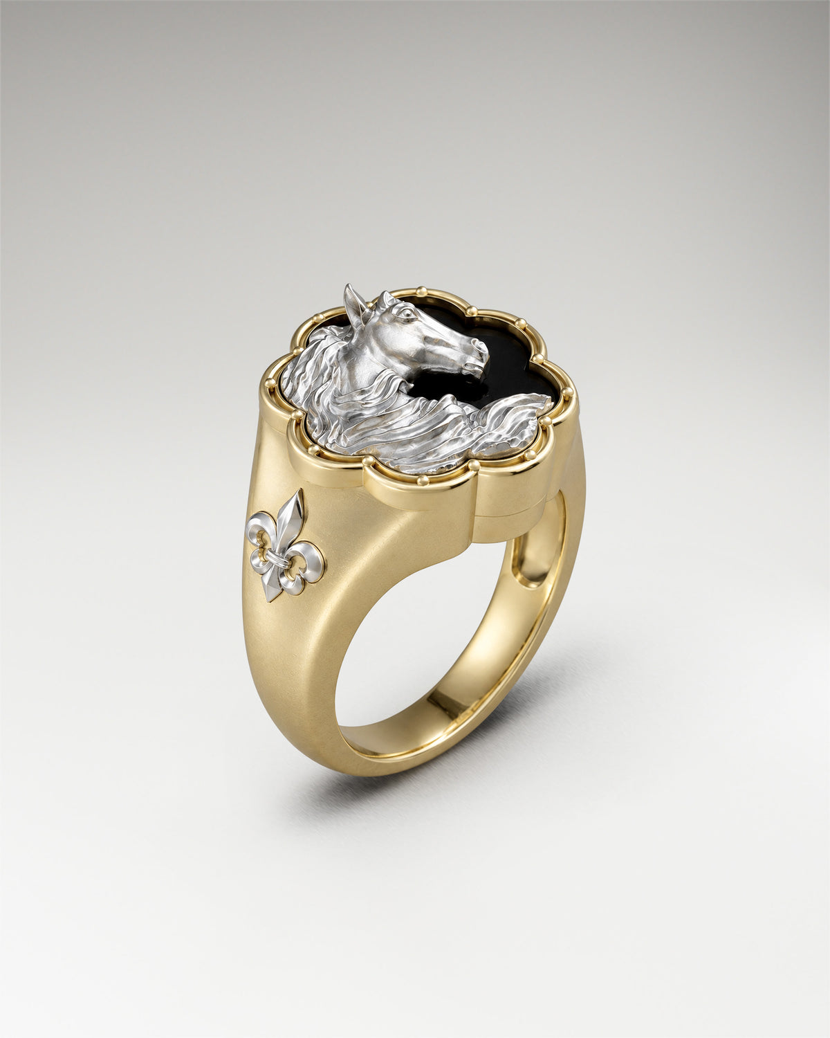 Noble Encounter Ring In Sterling Silver With Black Agate