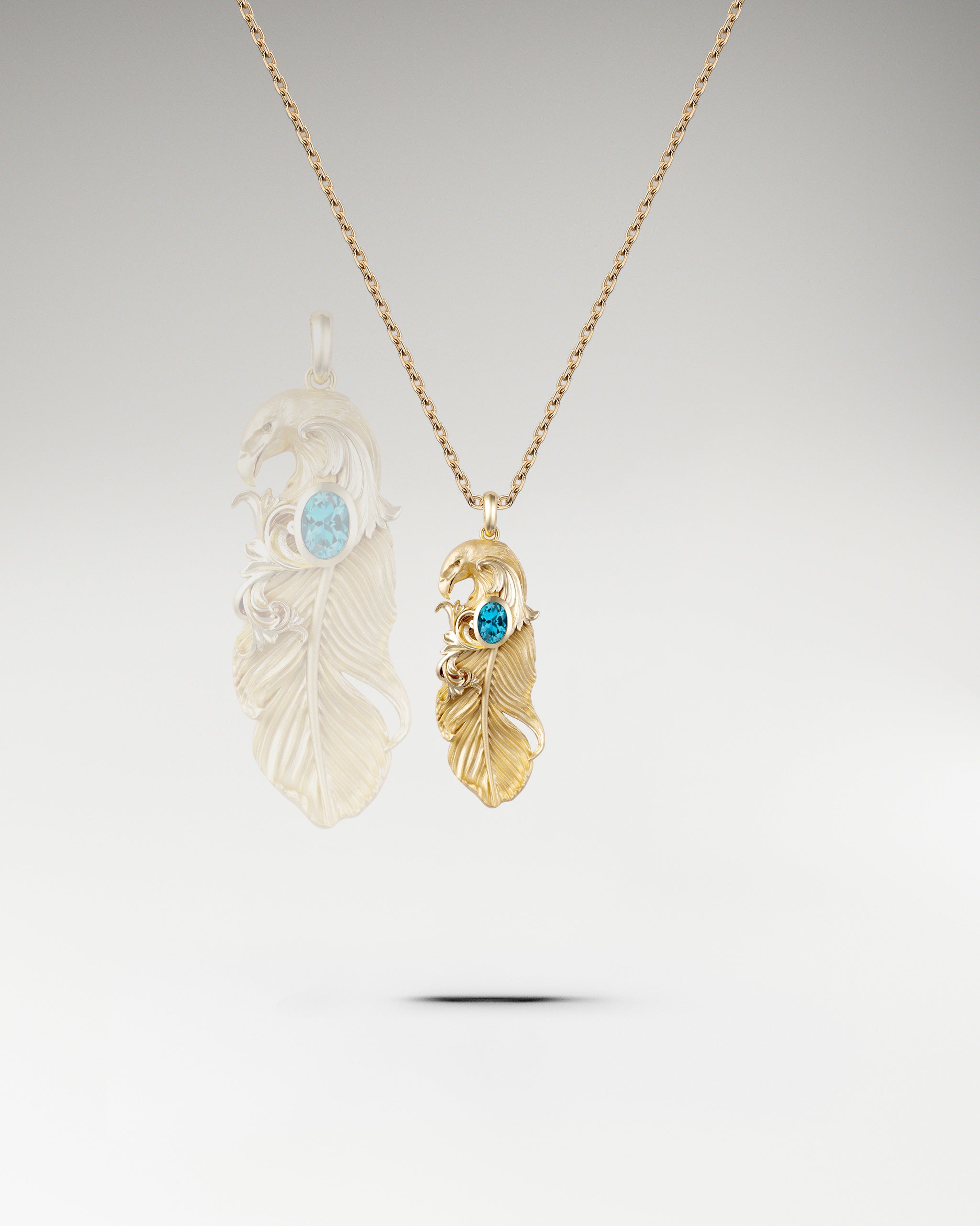 Indigenous Meets Baroque Mini Pendant In Sterling Silver With Blue Topaz