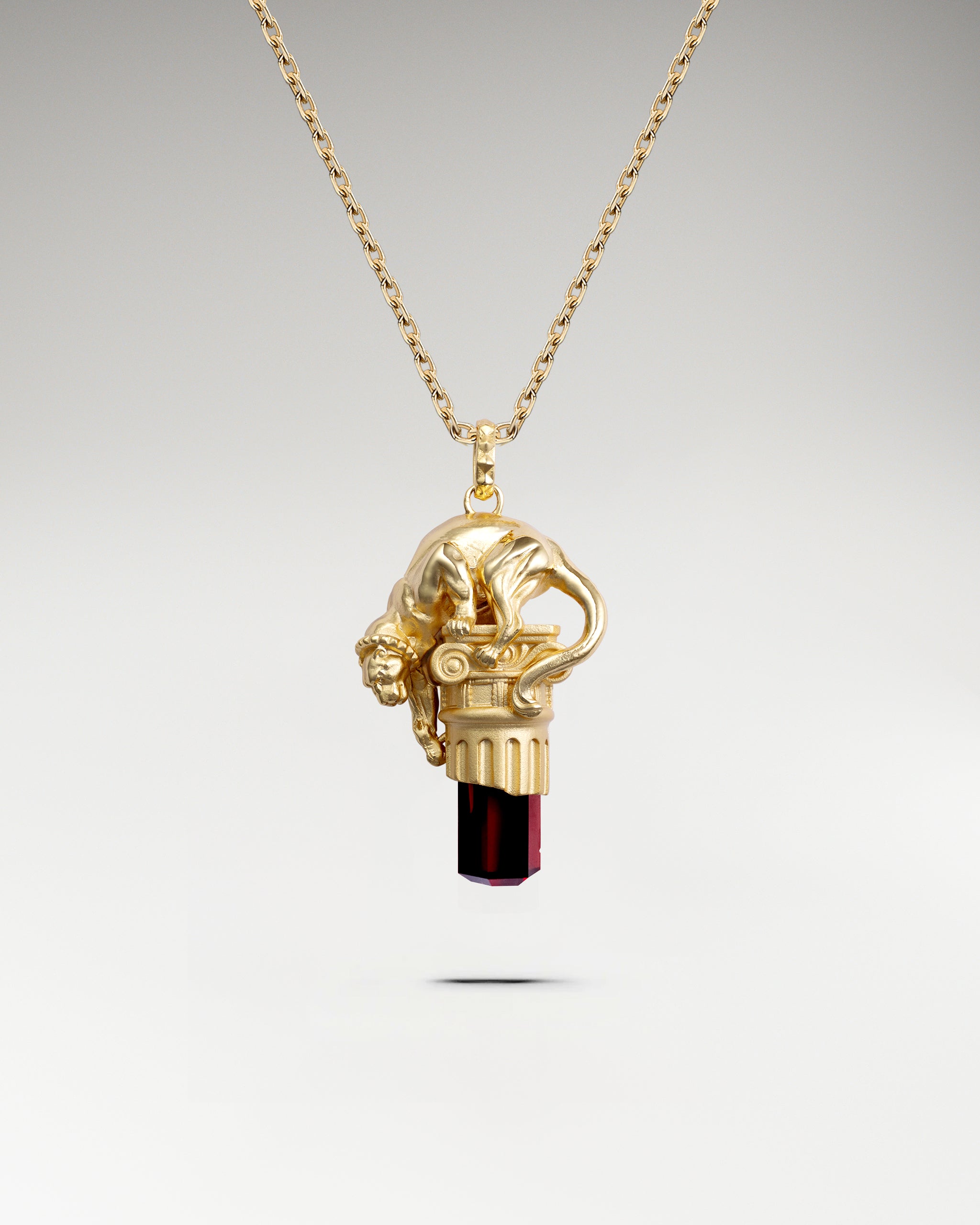 Collier pendentif Panther's Gaze en argent sterling et grenat